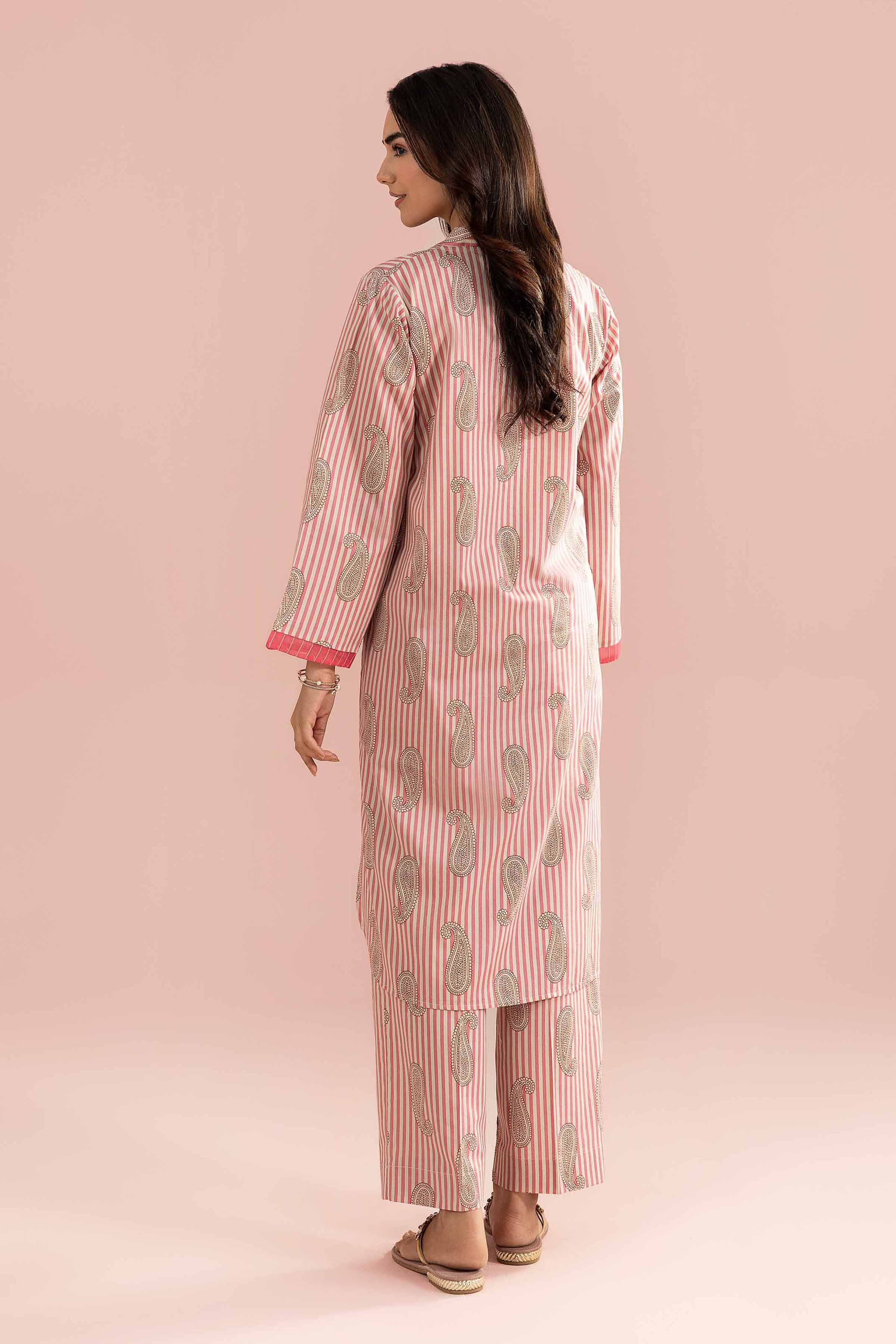 2 Piece - Printed Suit - PE26-188 Pink Cambric 2PC Printed READY TO WEAR