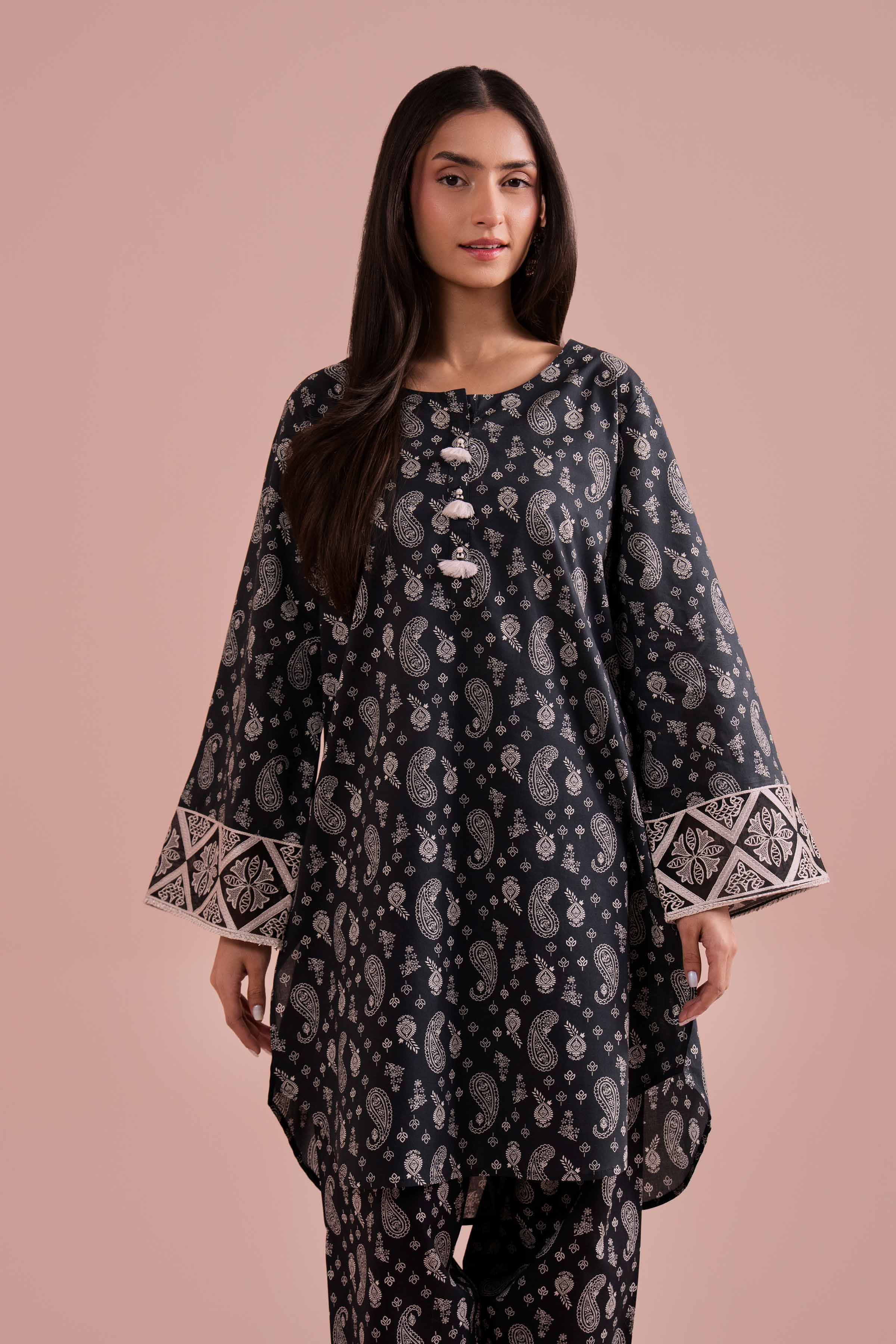 2 Piece - Printed Embroidered Suit - PE26-200
