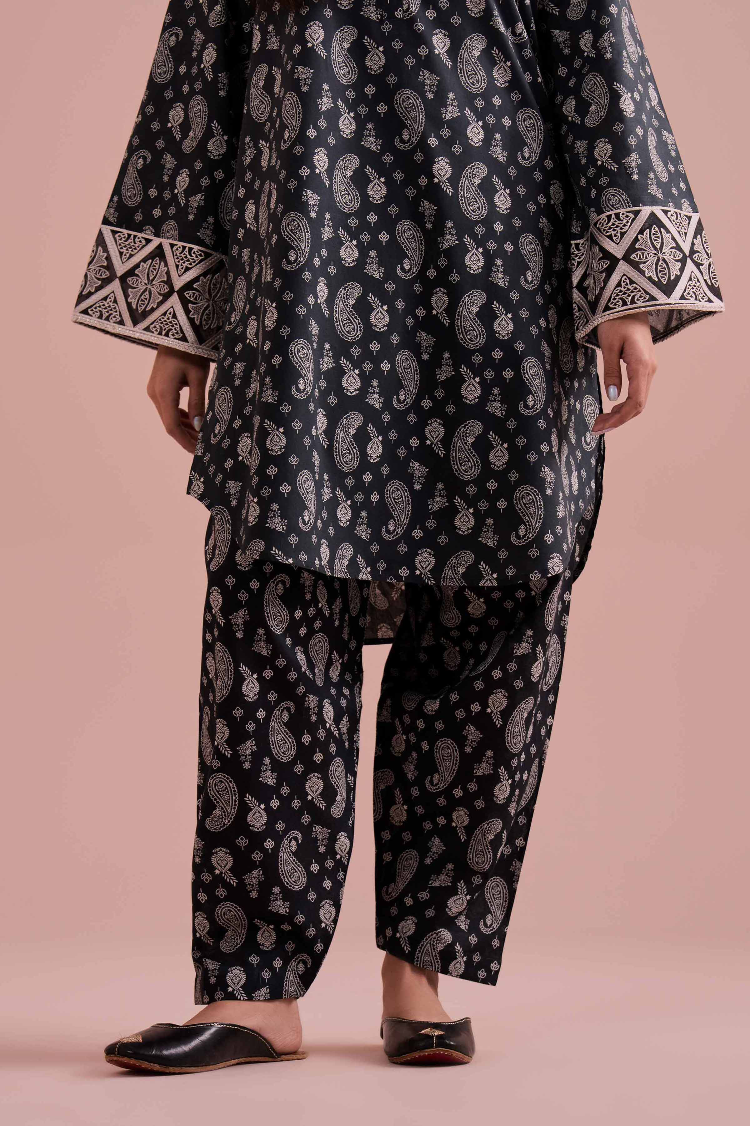2 Piece - Printed Embroidered Suit - PE26-200