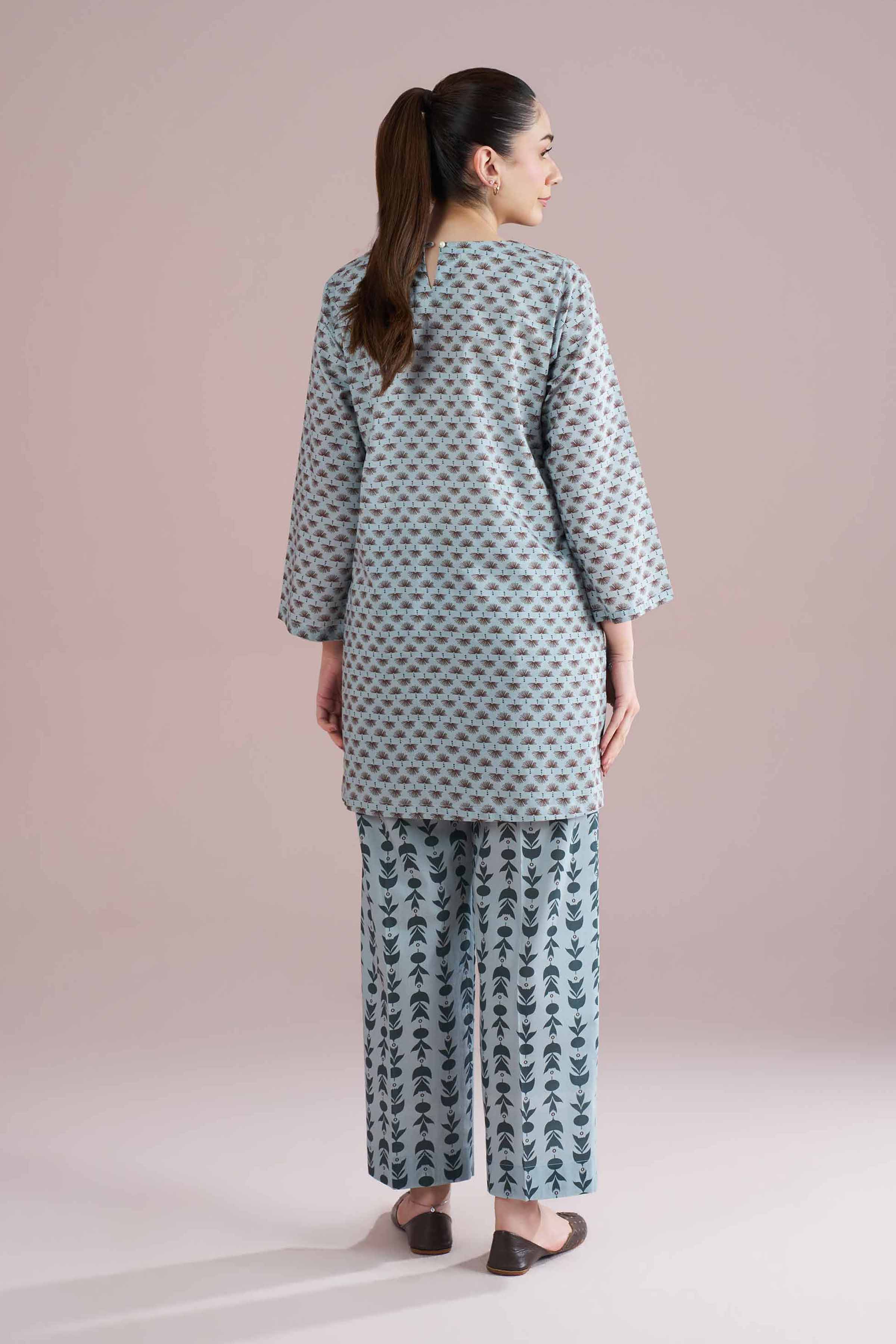 2 Piece - Printed Embroidered Suit - PE26-202 Grey Cambric 2PC Embroidered READY TO WEAR