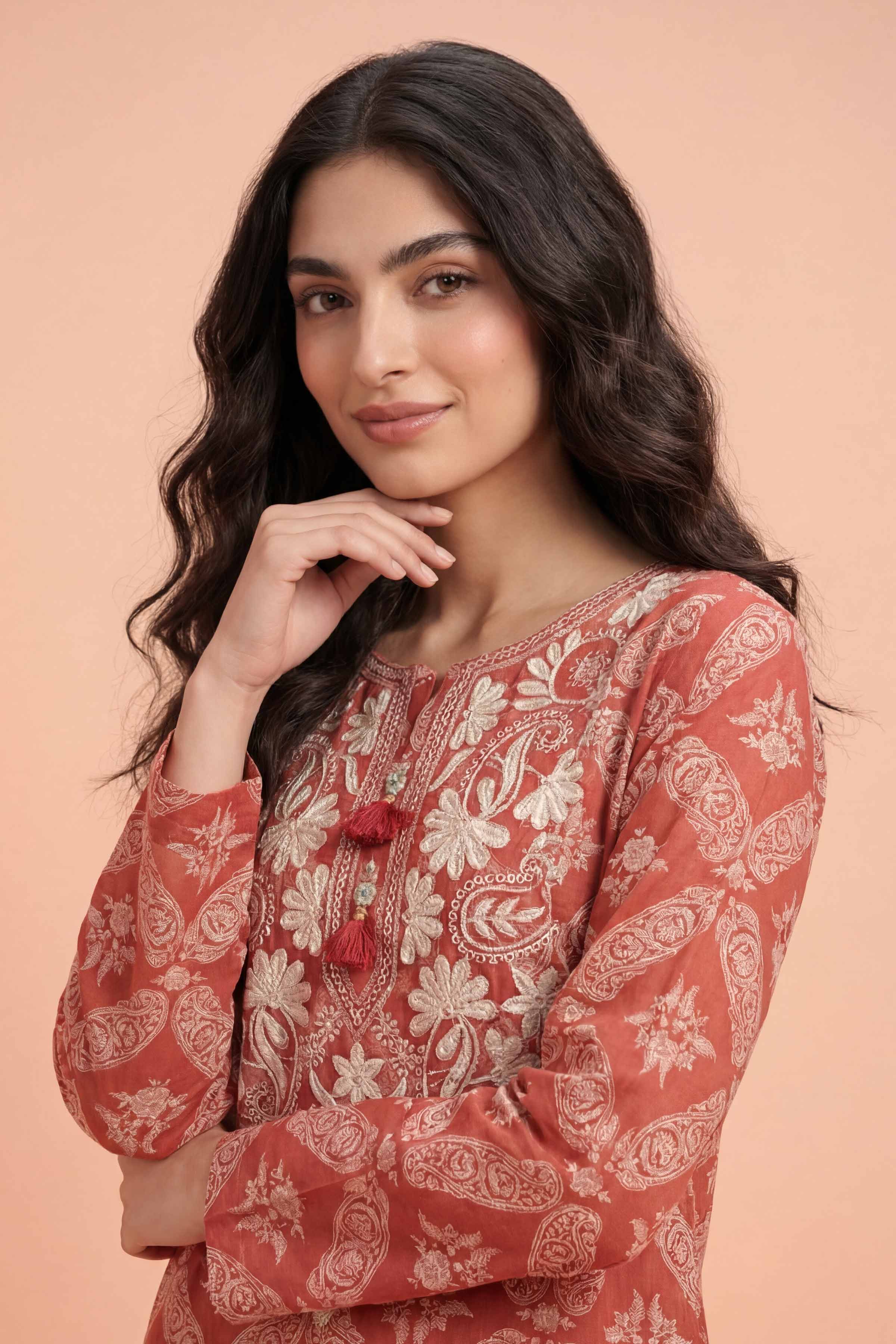 2 Piece - Embroidered Suit - PE26-210