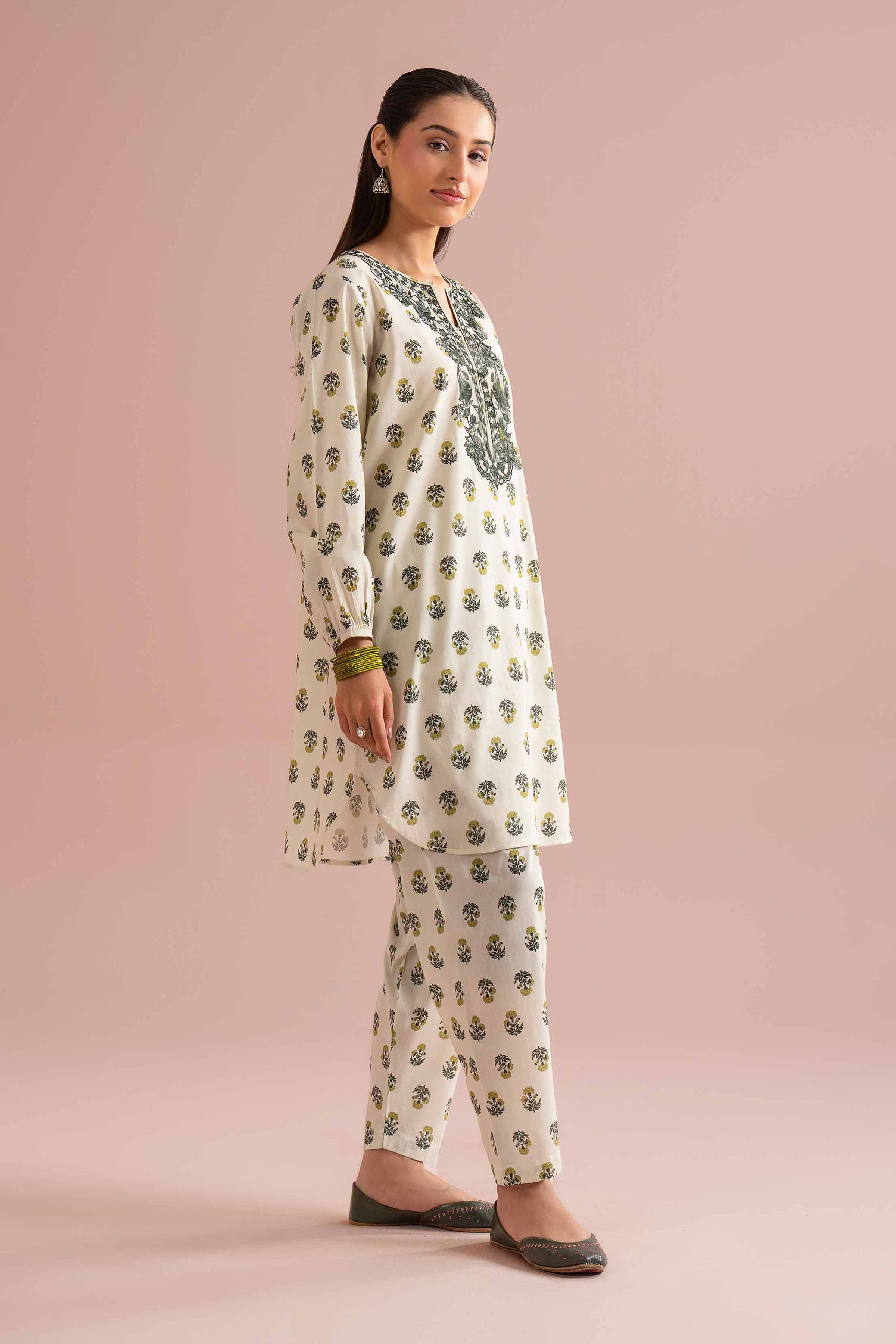 2 Piece - Printed Embroidered Suit - PE26-215