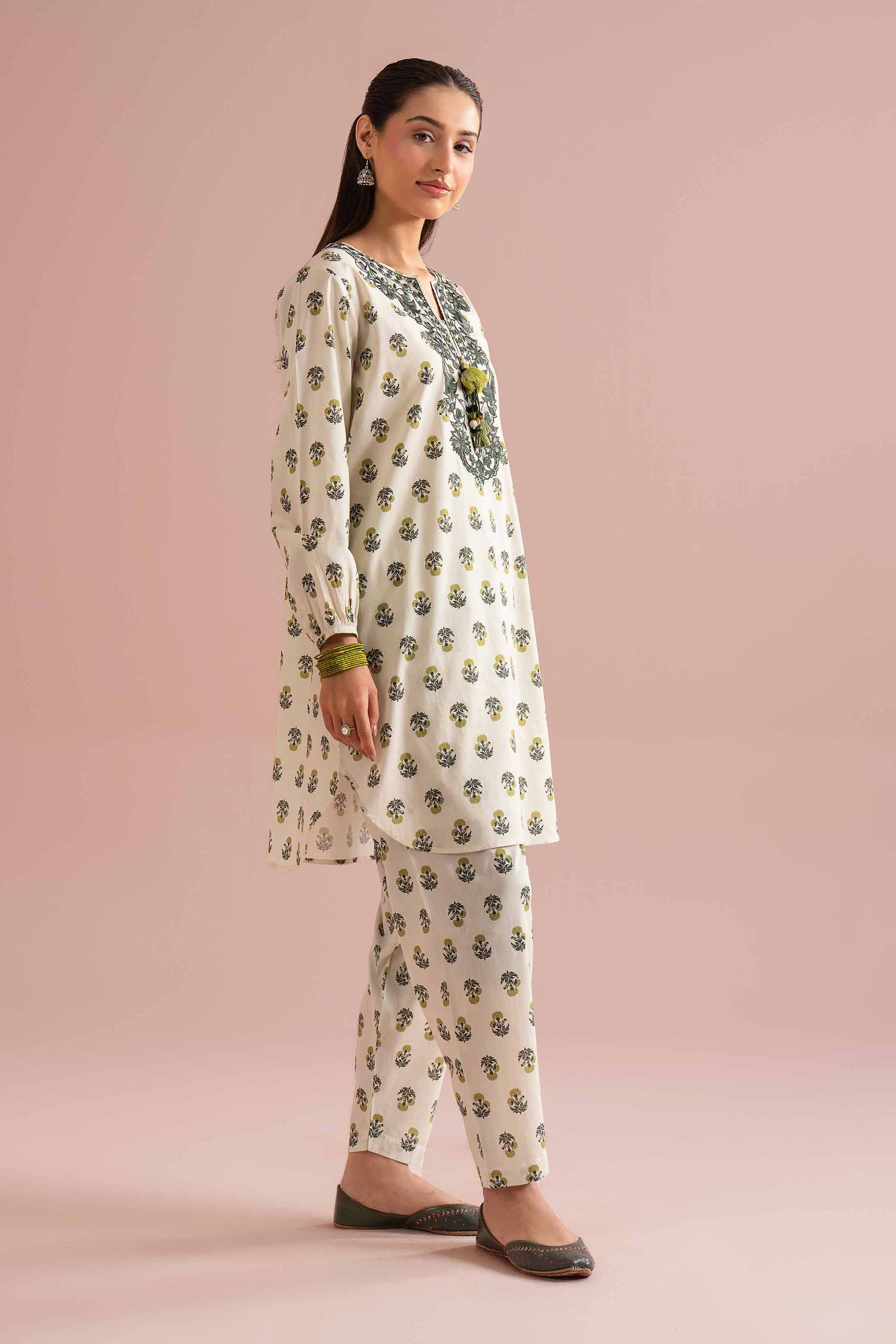 2 Piece - Printed Embroidered Suit - PE26-215