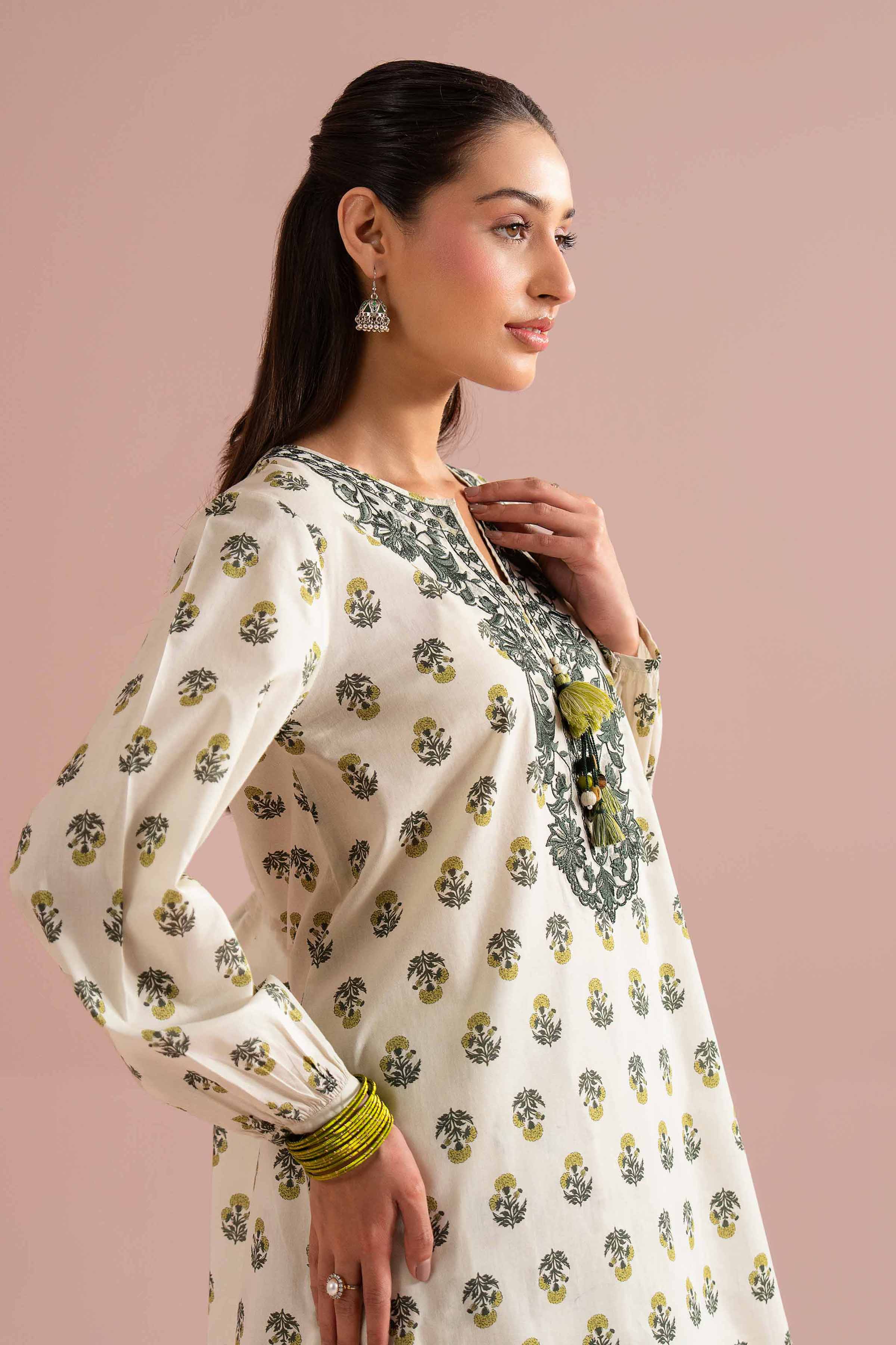 2 Piece - Printed Embroidered Suit - PE26-215