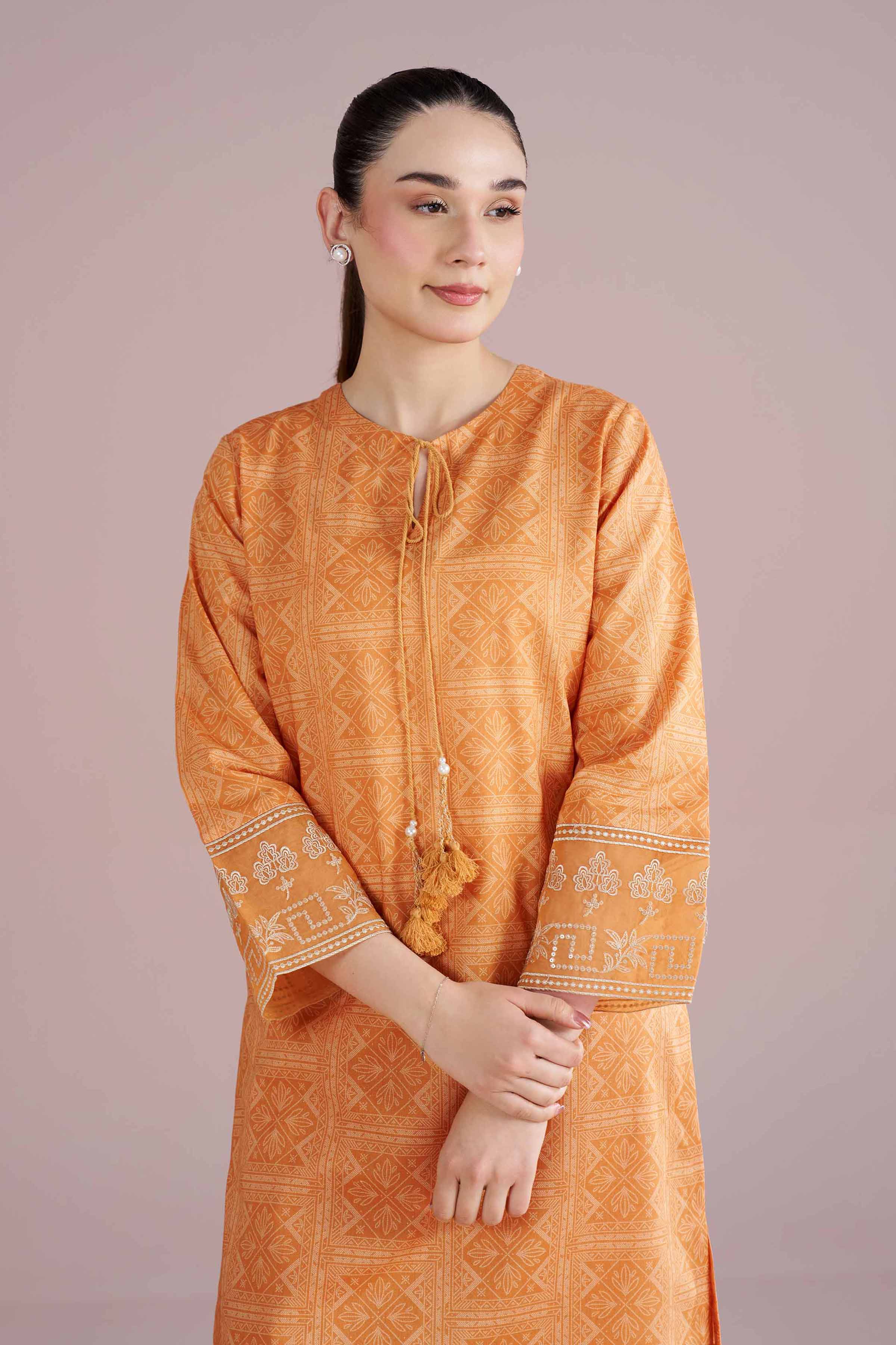 2 Piece - Printed Embroidered Suit - PE26-218