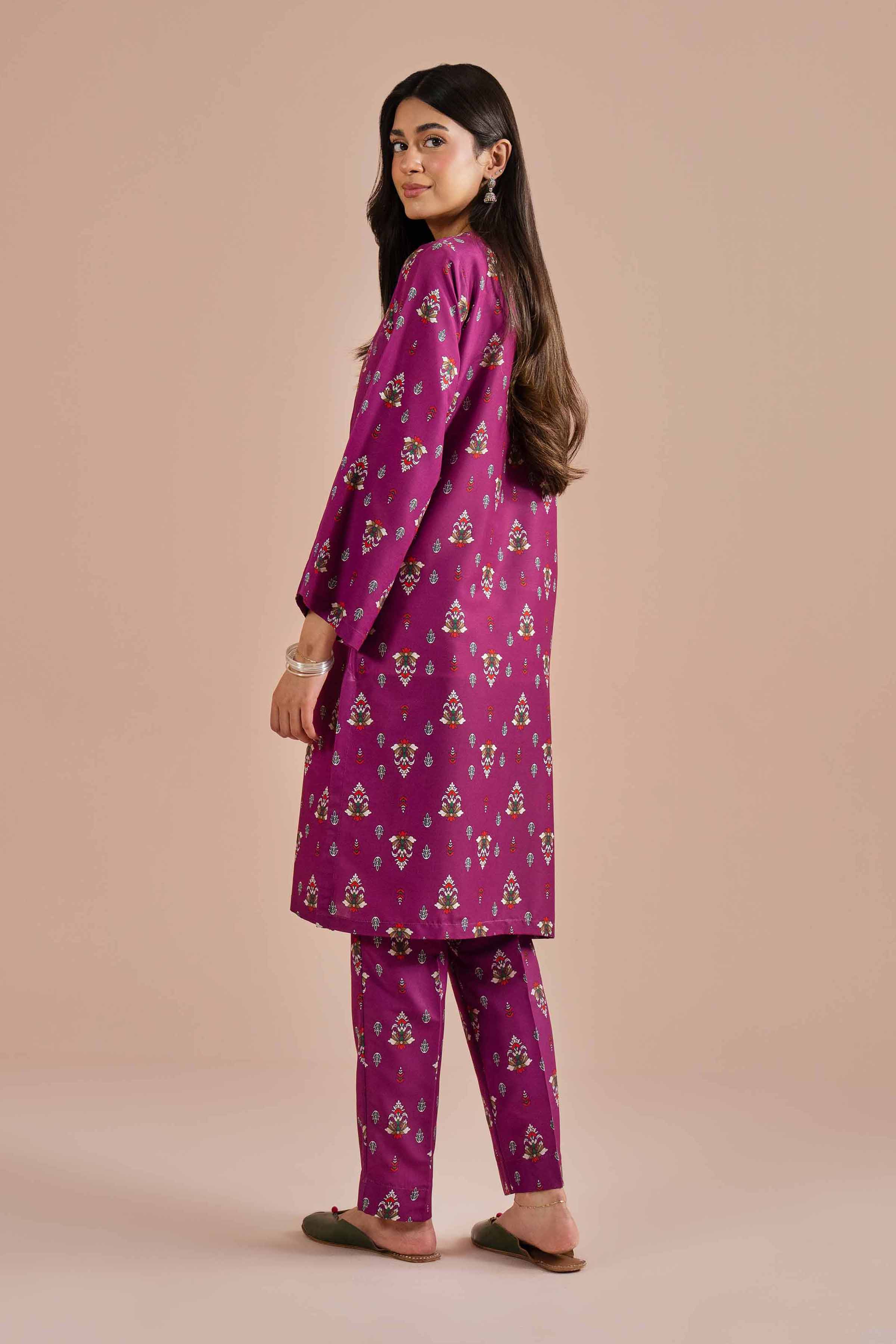 2 Piece - Printed Embroidered Suit - PE26-24