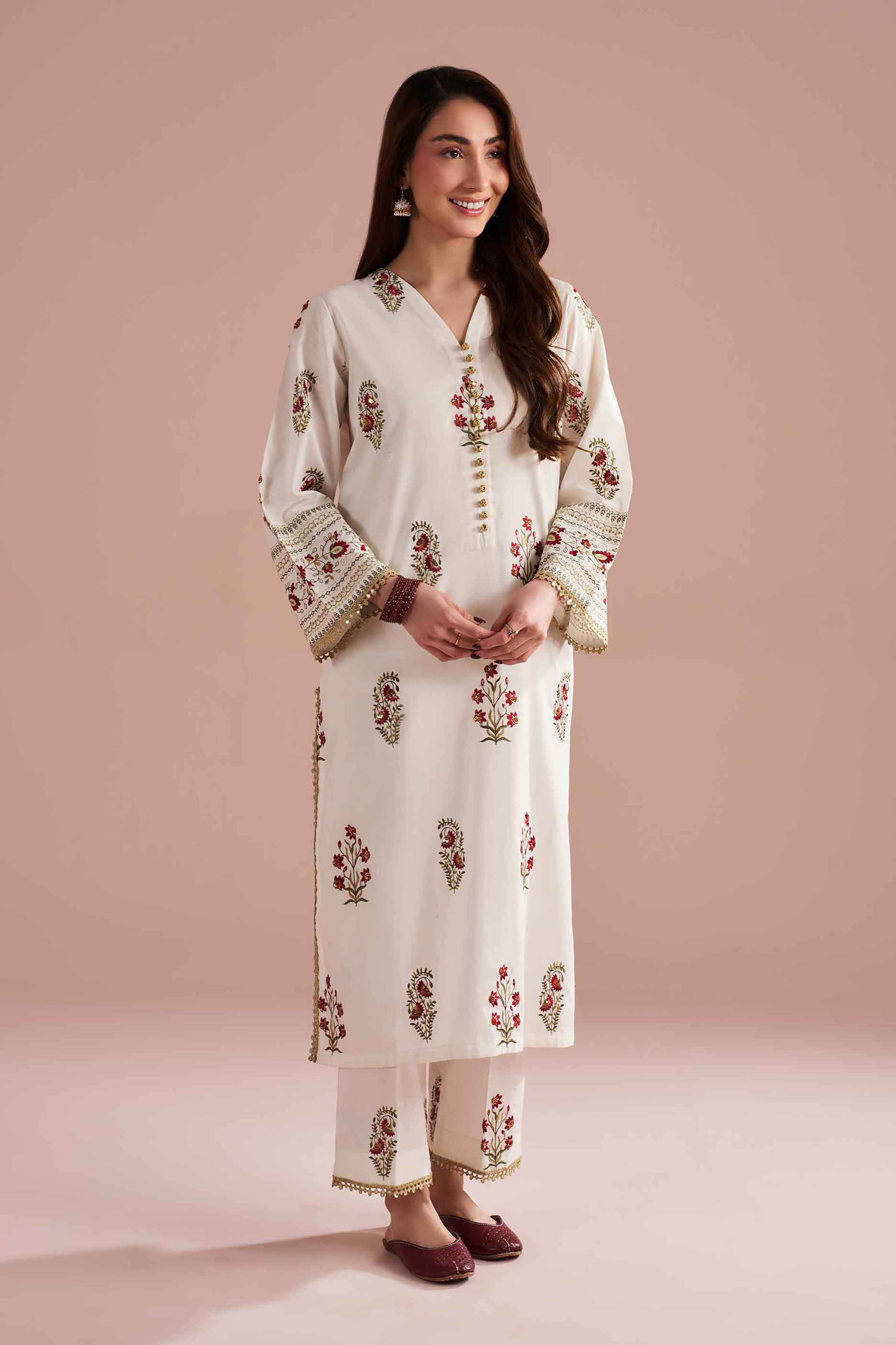 2 Piece - Embroidered Suit - PE26-242