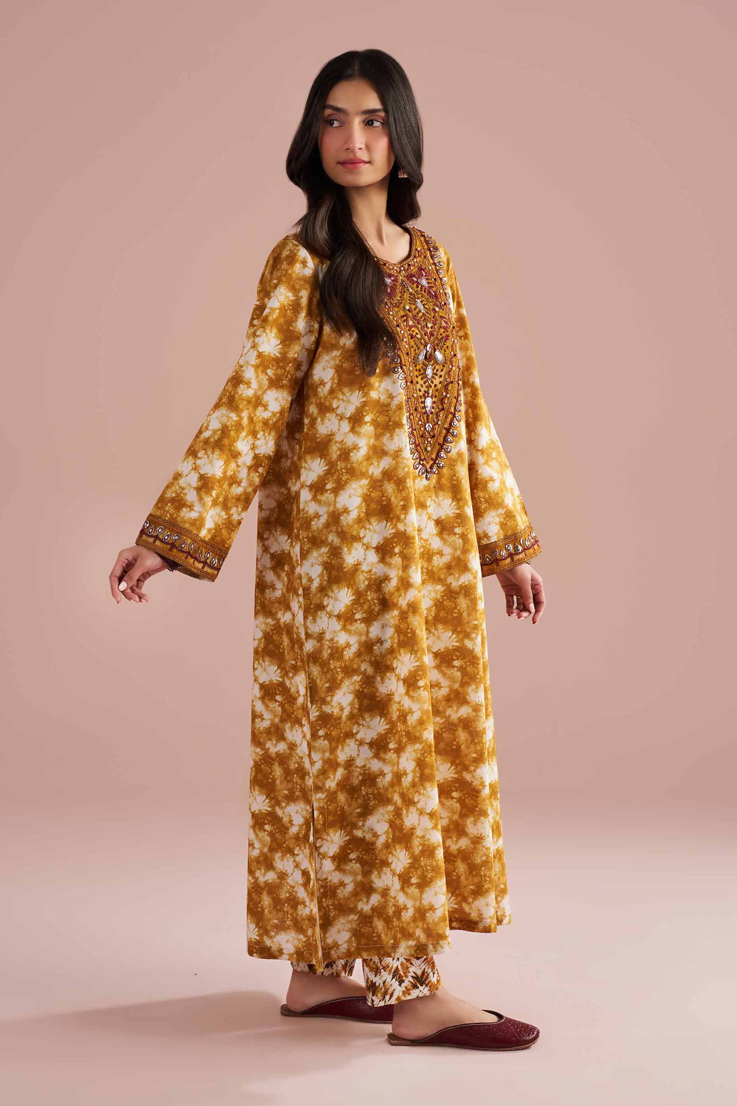 2 Piece - Printed Embroidered Suit - PE26-251