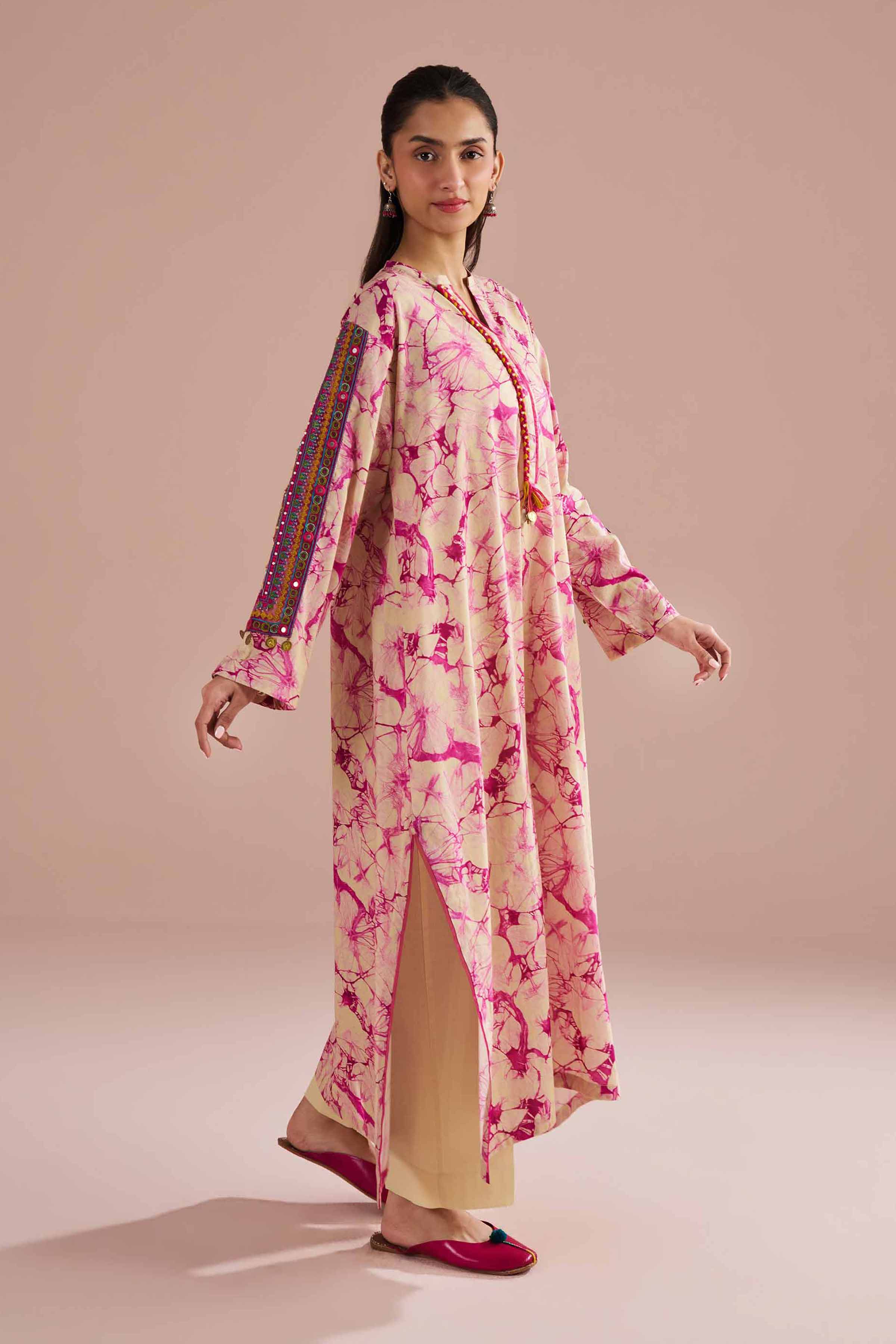 2 Piece - Printed Embroidered Suit - PE26-253