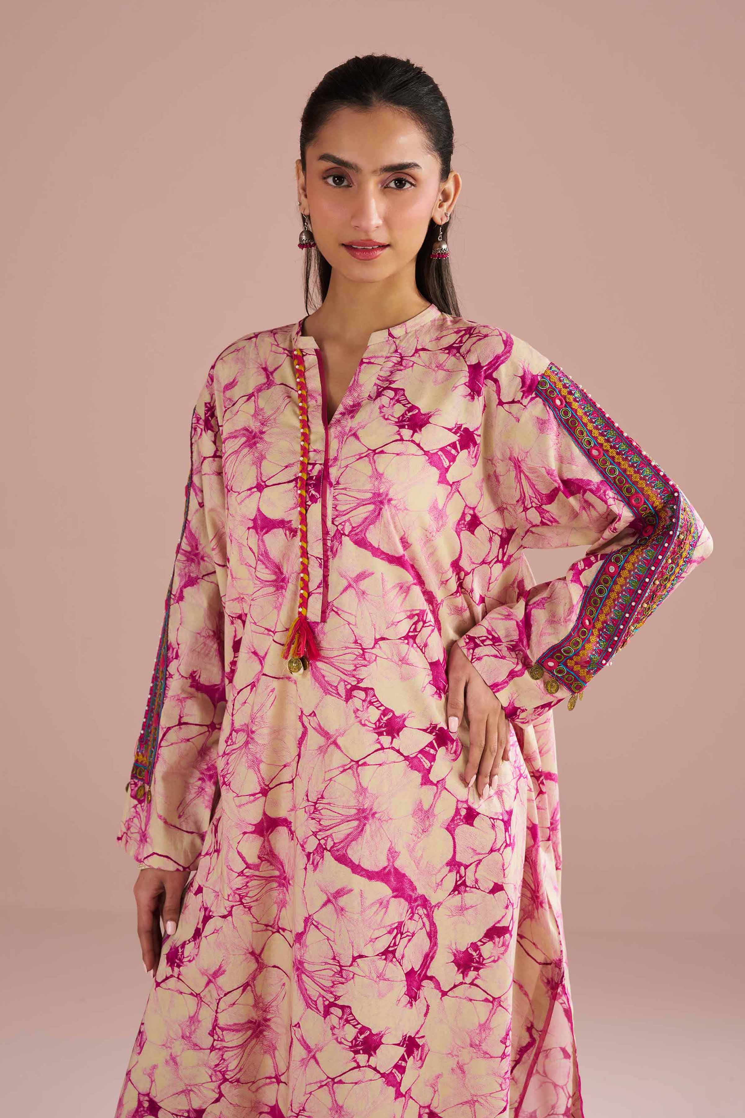 2 Piece - Printed Embroidered Suit - PE26-253