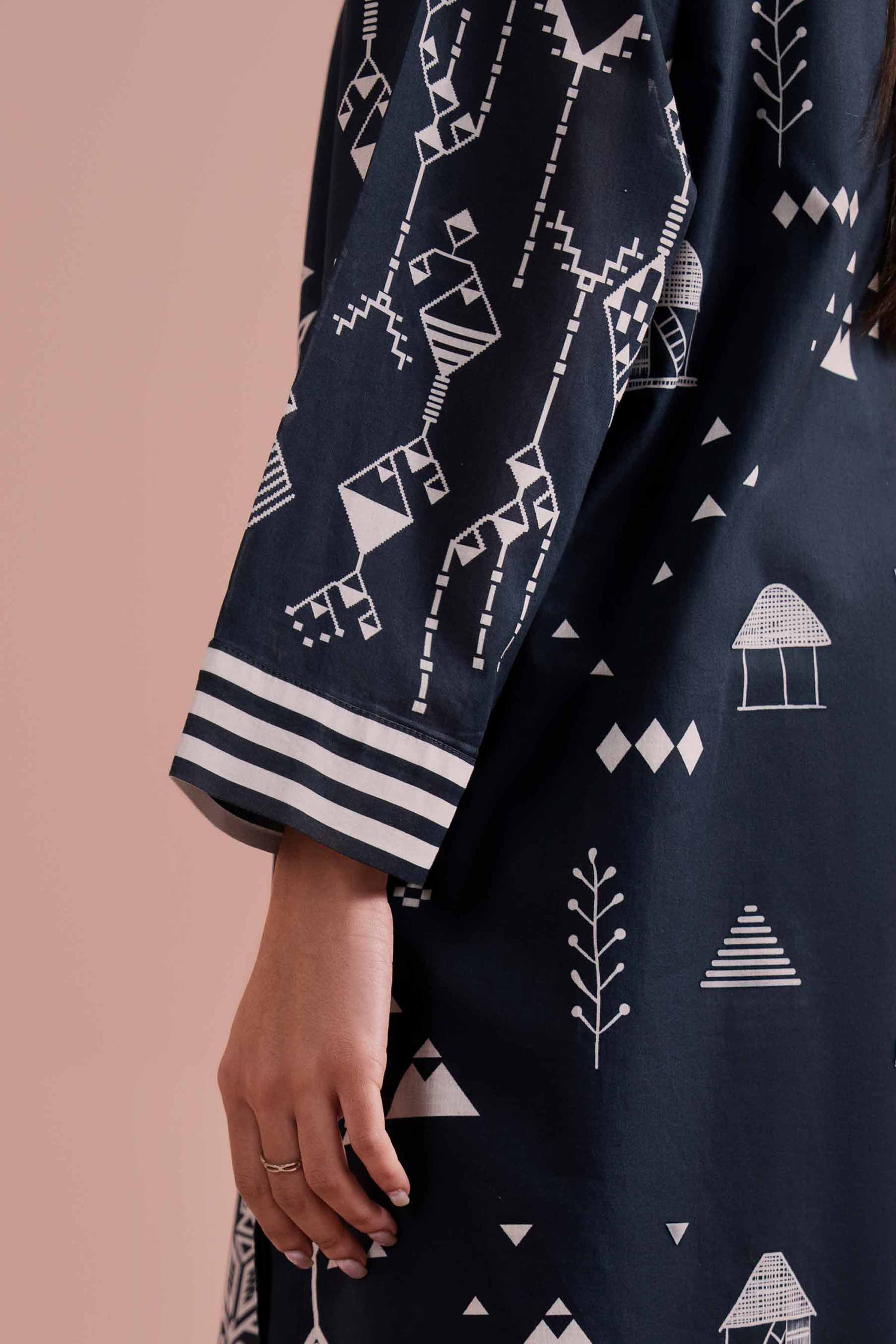 2 Piece - Printed Suit - PE26-263 Blue Lawn 2PC Printed READY TO WEAR