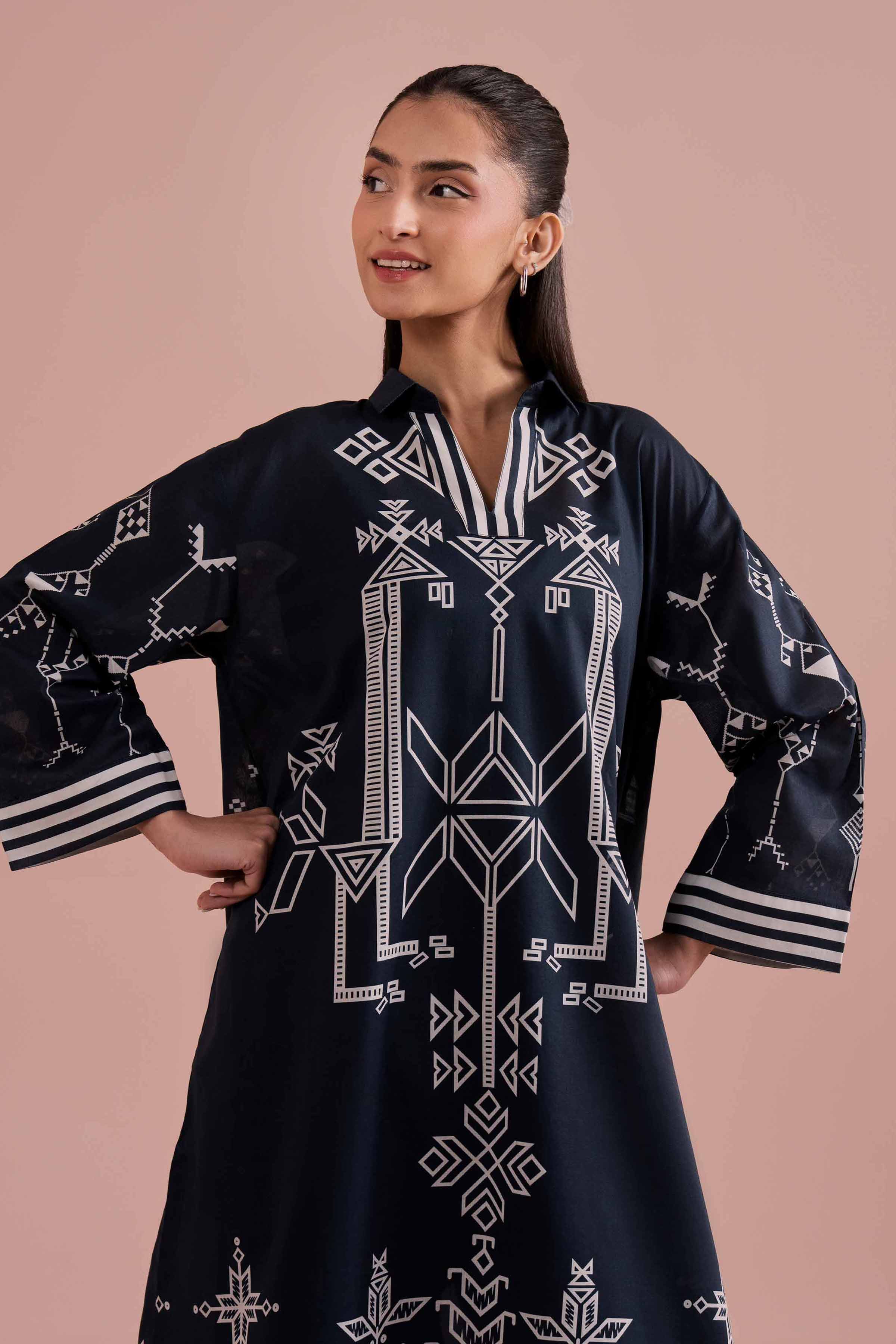 2 Piece - Printed Suit - PE26-263 Blue Lawn 2PC Printed READY TO WEAR