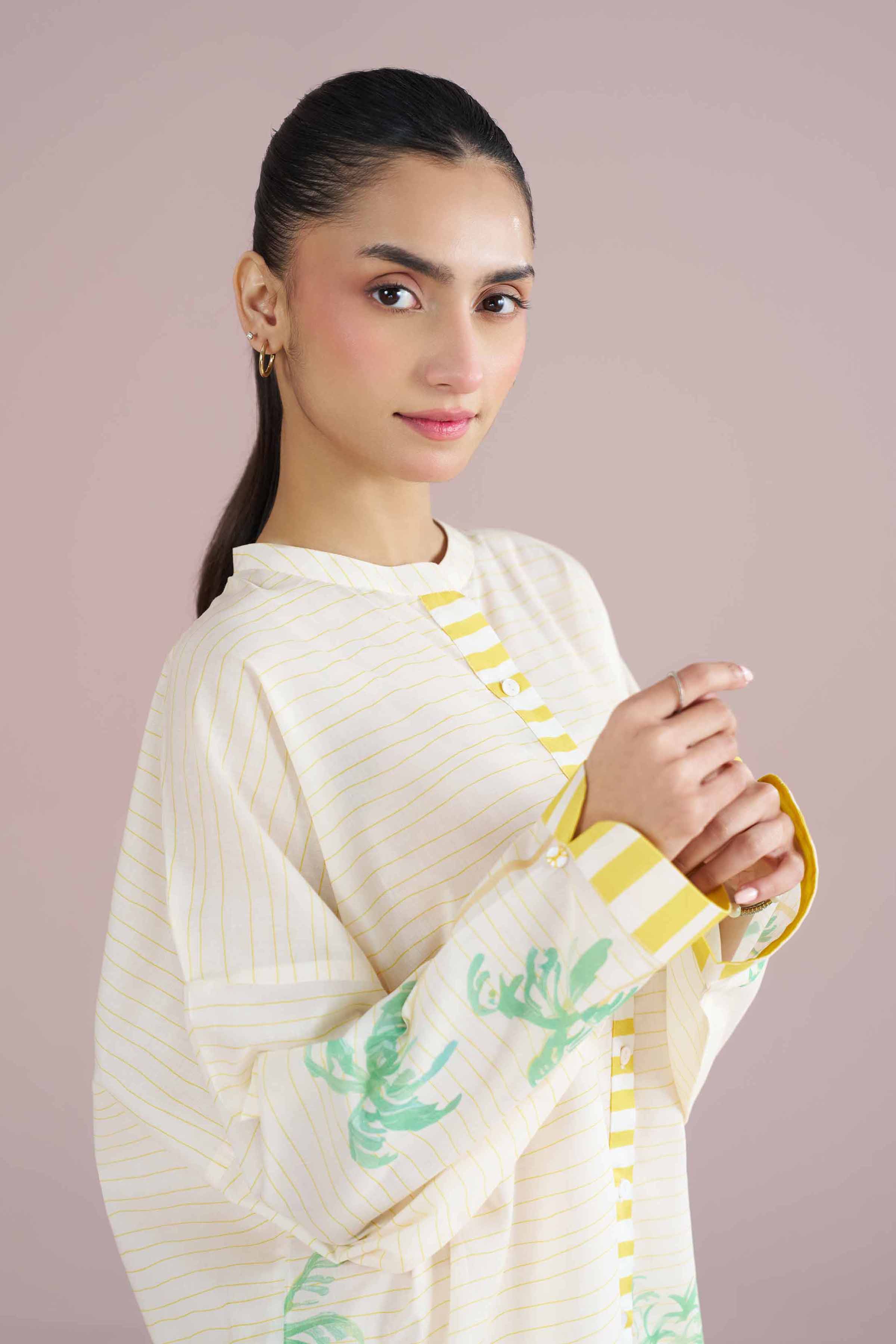 2 Piece - Printed Suit - PE26-264 Beige Lawn 2PC Printed READY TO WEAR