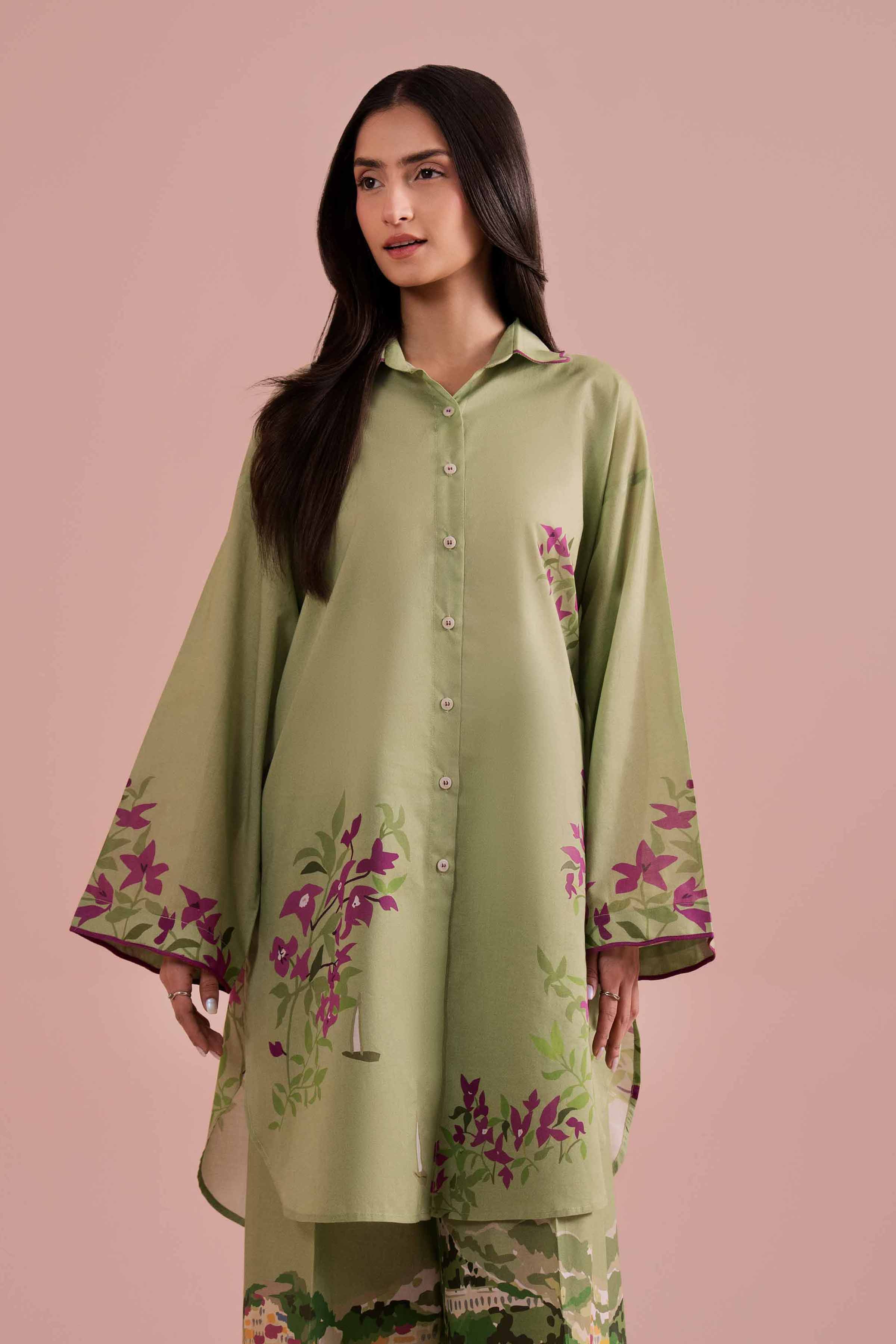 2 Piece - Printed Suit - PE26-265 Green Lawn 2PC Printed READY TO WEAR
