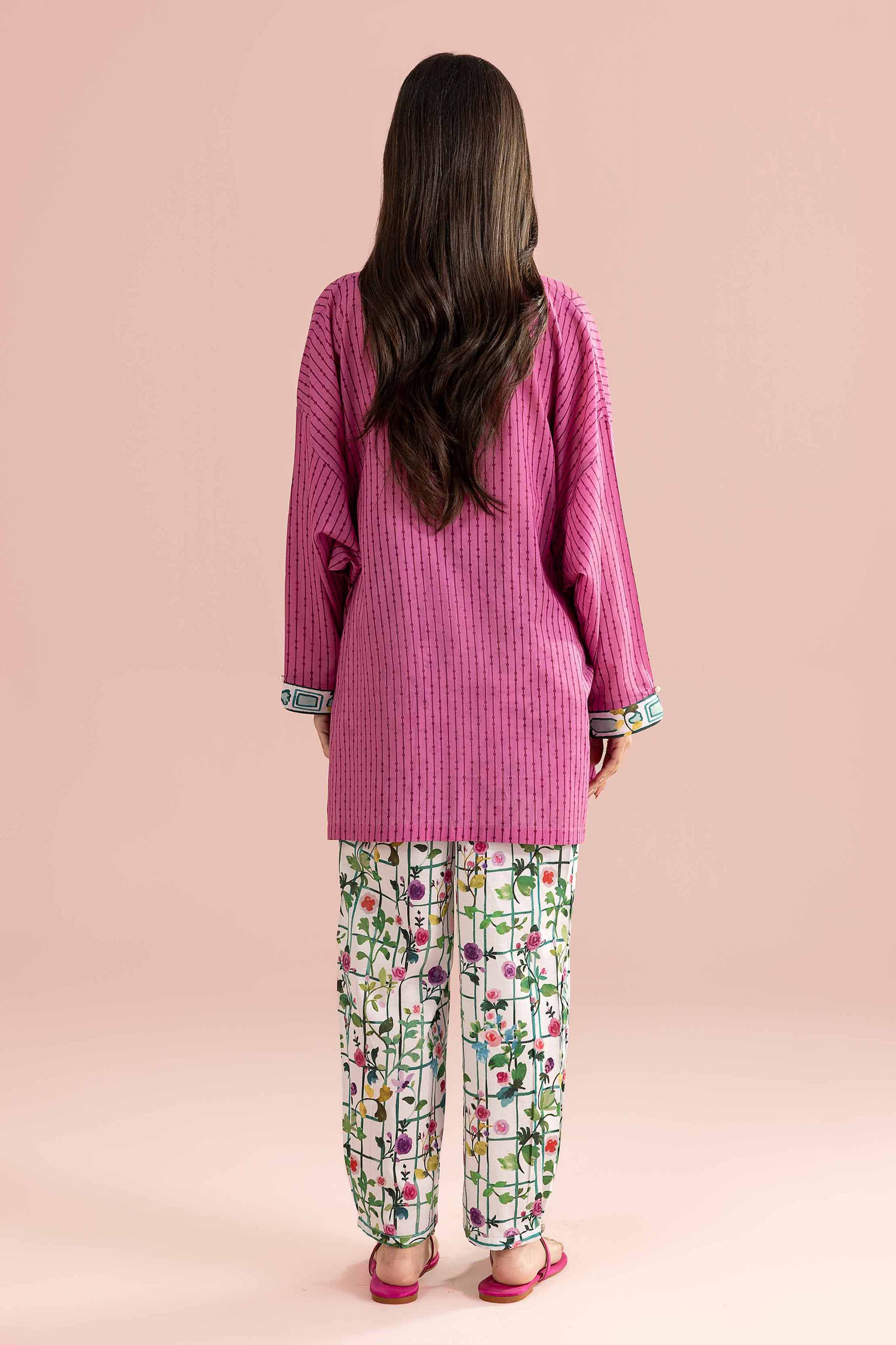 2 Piece - Printed Suit - PE26-266 pink Lawn 2PC Printed READY TO WEAR