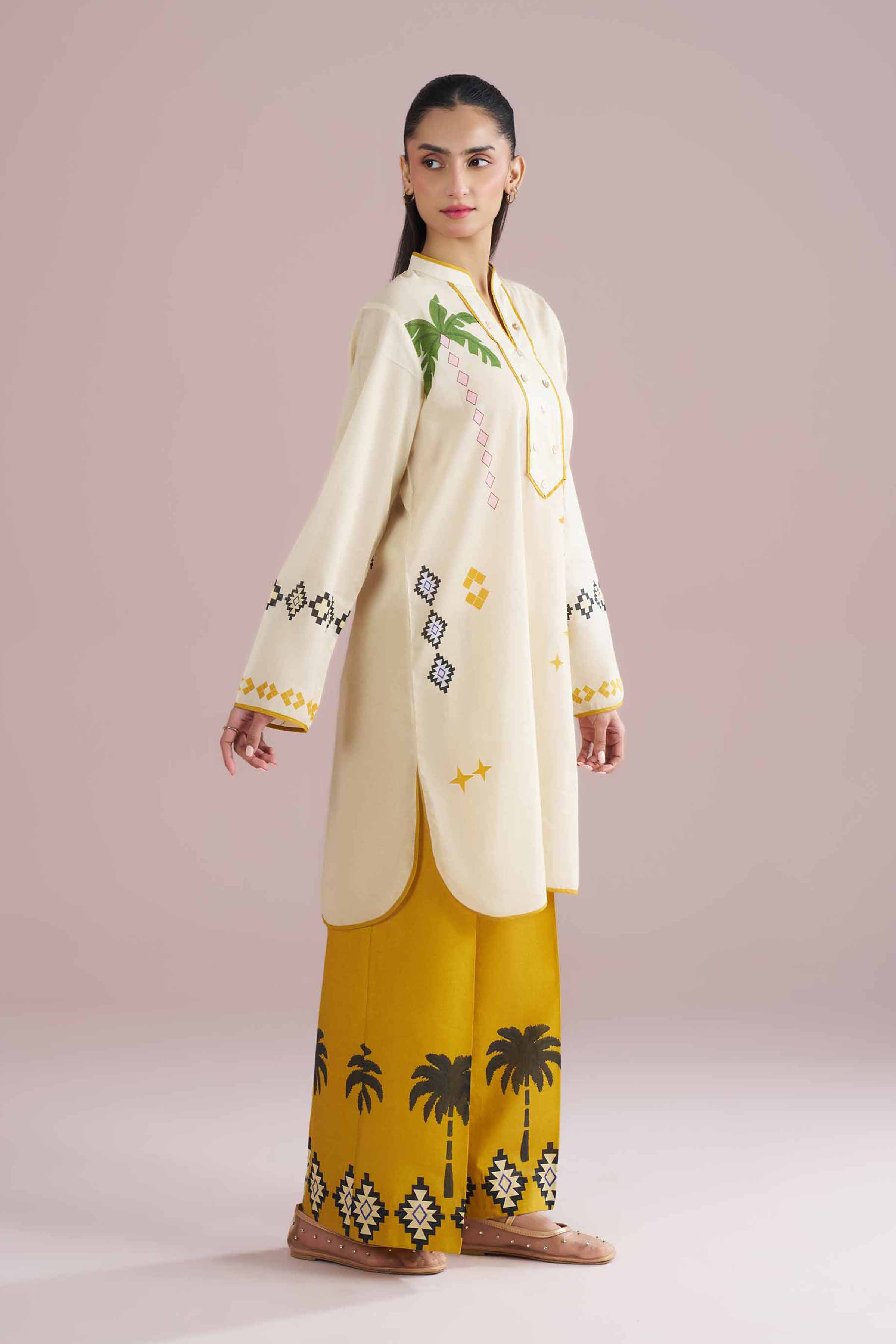 2 Piece - Printed Suit - PE26-269 Off White Lawn 2PC Printed READY TO WEAR