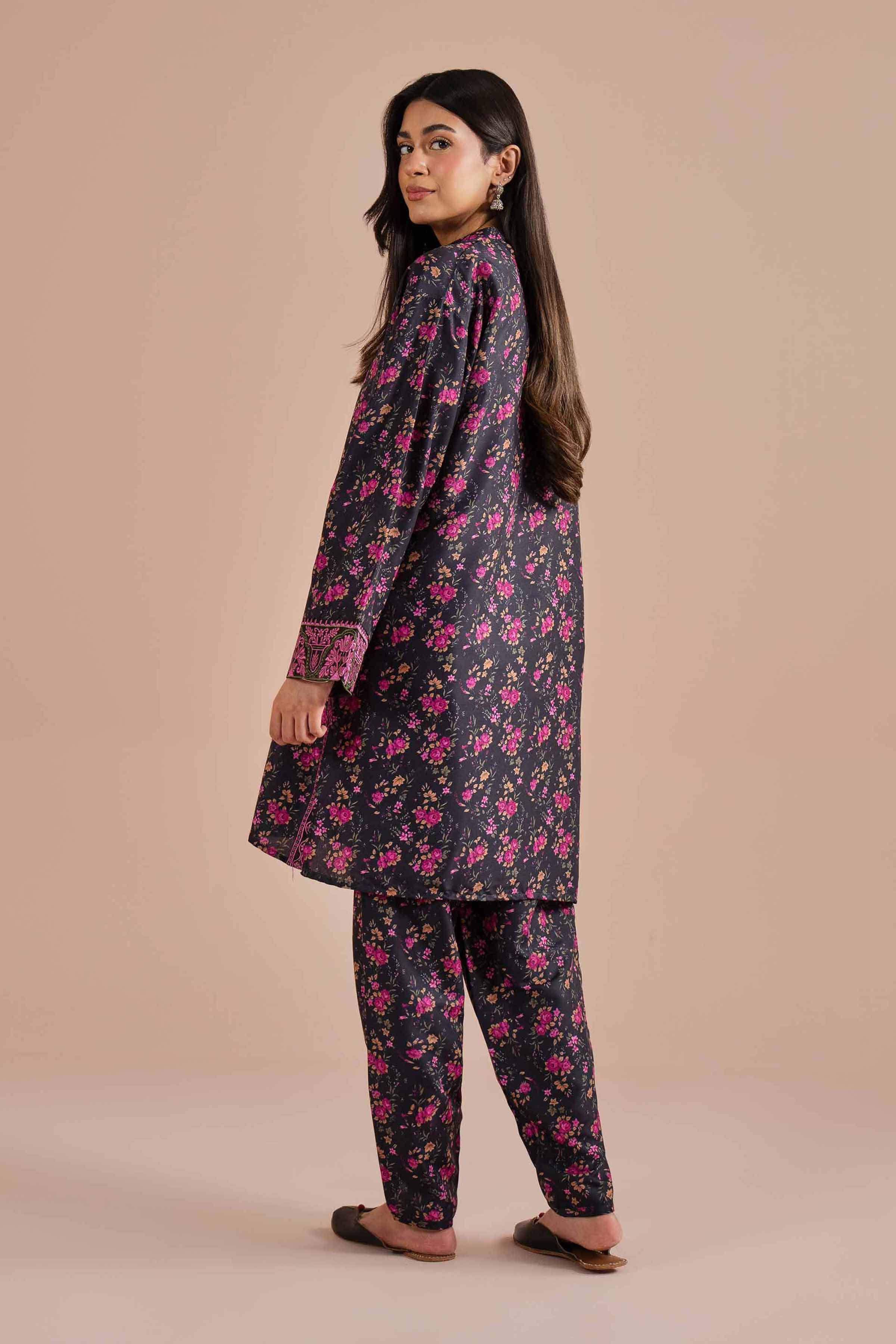 2 Piece - Printed Embroidered Suit - PE26-27