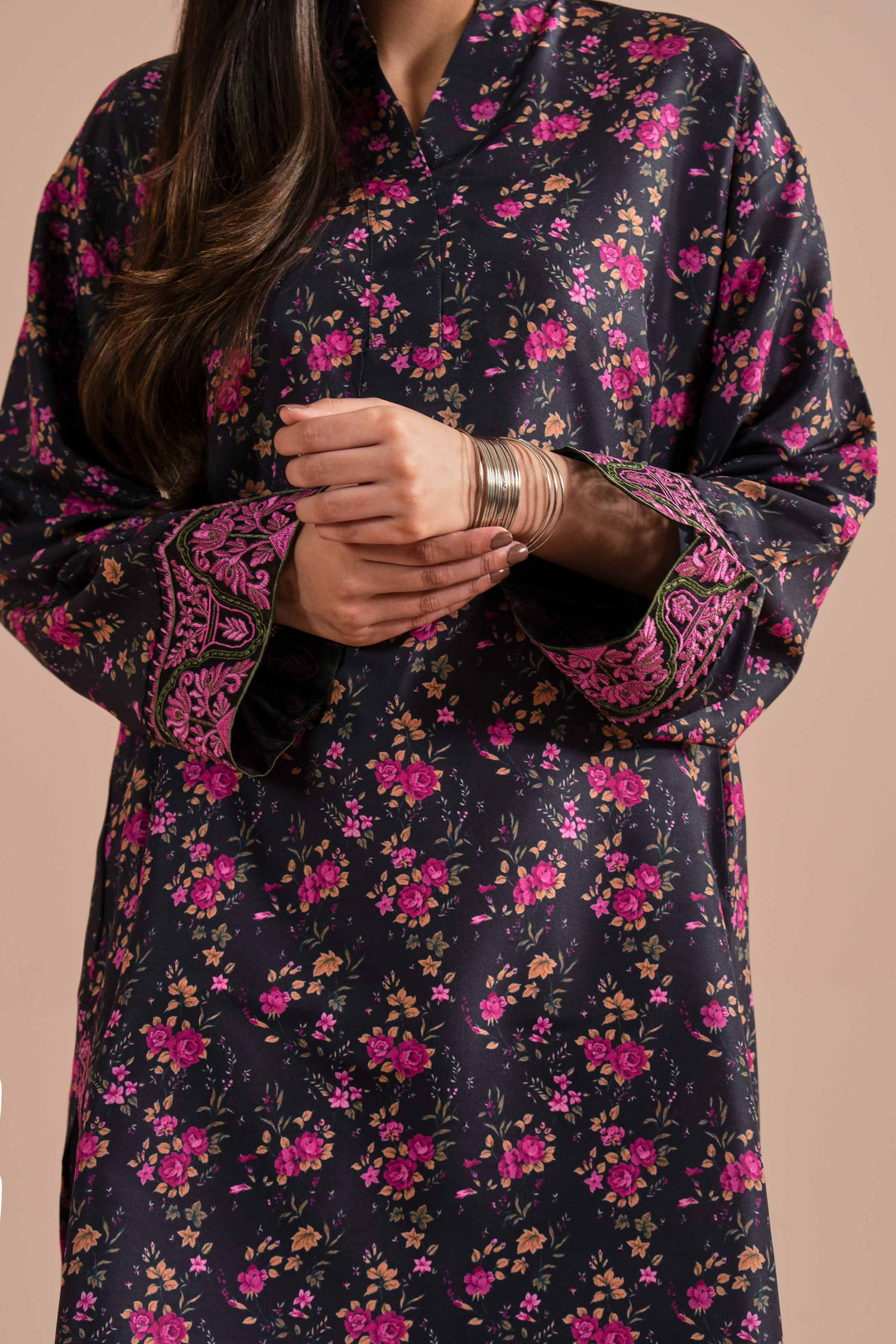2 Piece - Printed Embroidered Suit - PE26-27