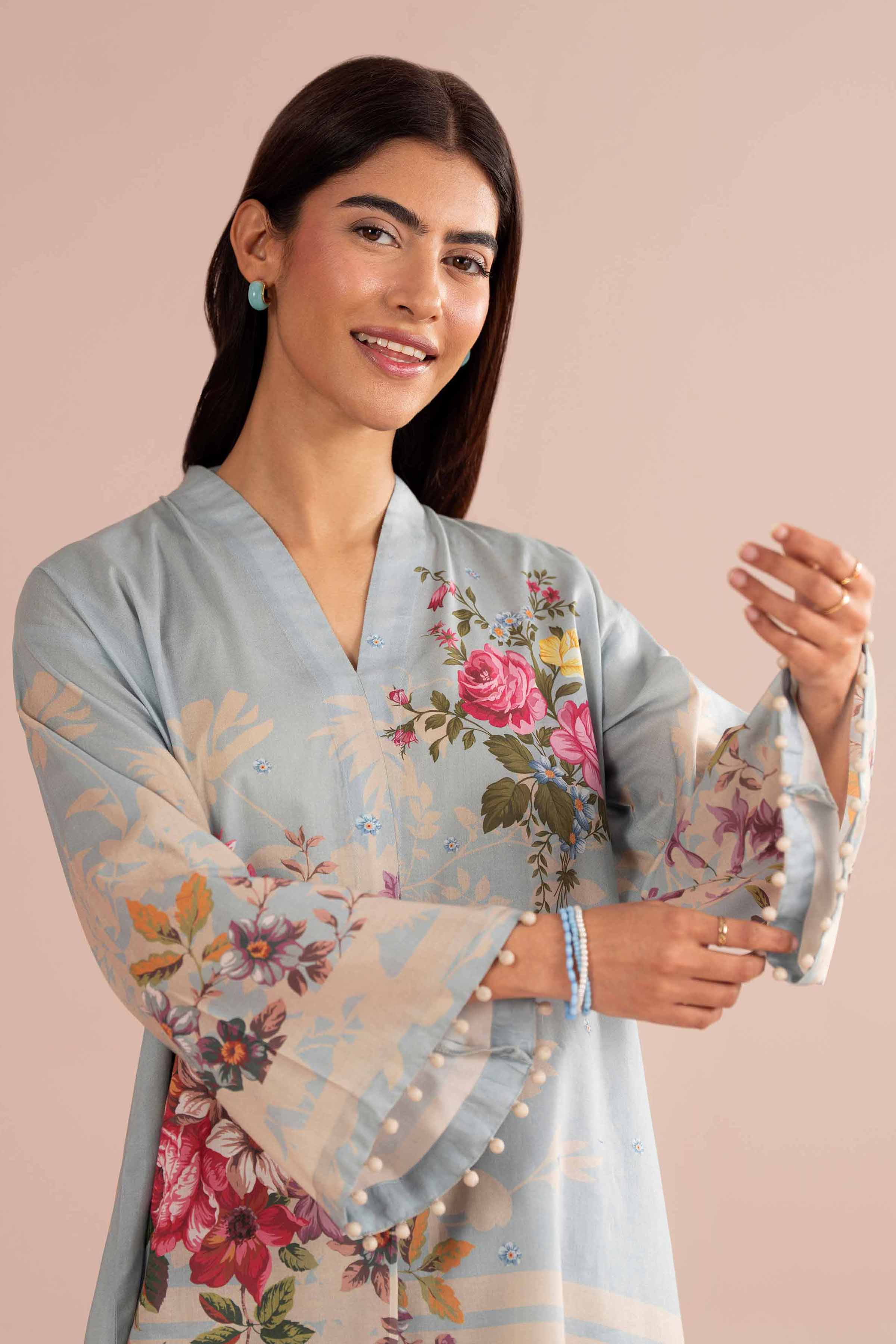 2 Piece - Printed Suit - PE26-270 Blue Lawn 2PC Printed READY TO WEAR