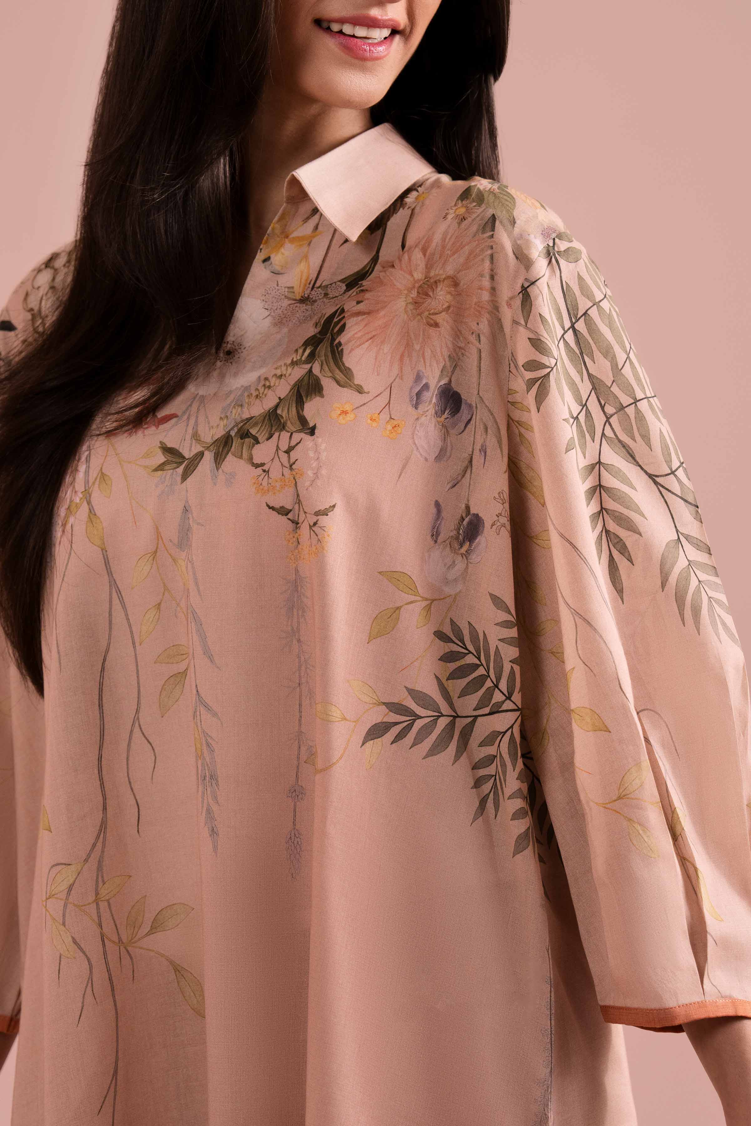 2 Piece - Printed Suit - PE26-271 Beige Lawn 2PC Printed READY TO WEAR