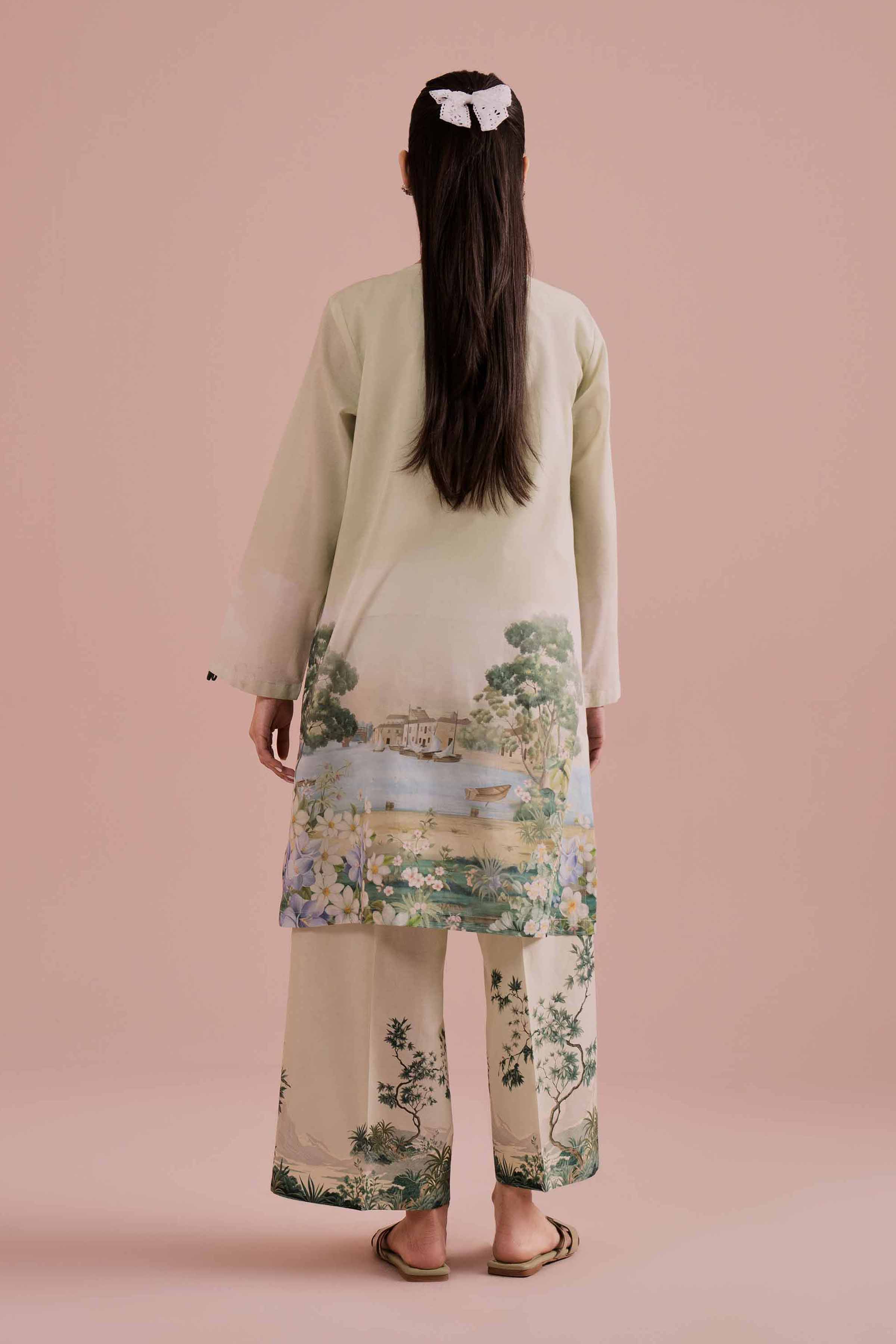 2 Piece - Printed Suit - PE26-273 Green Lawn 2PC Printed READY TO WEAR