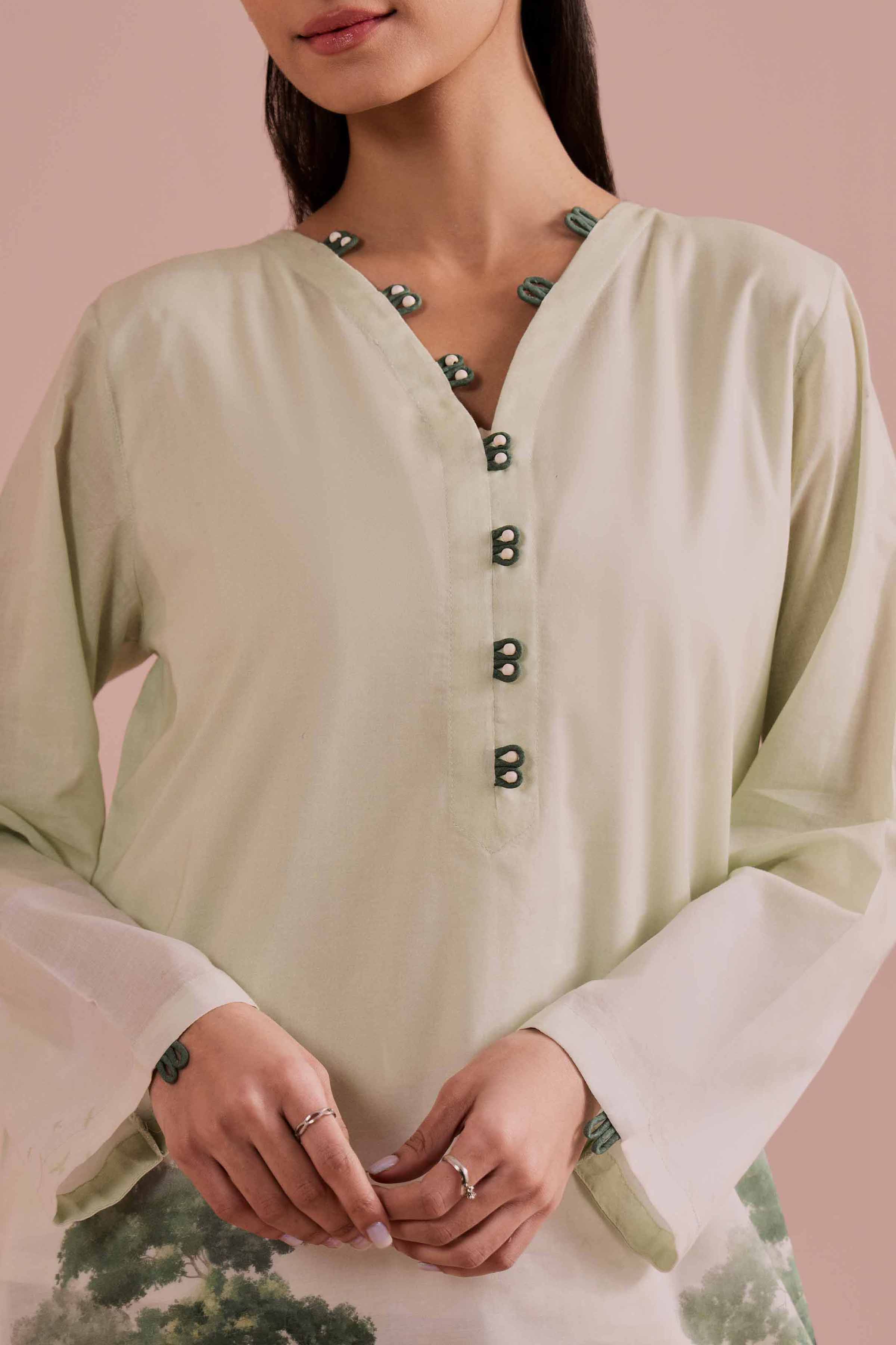 2 Piece - Printed Suit - PE26-273 Green Lawn 2PC Printed READY TO WEAR