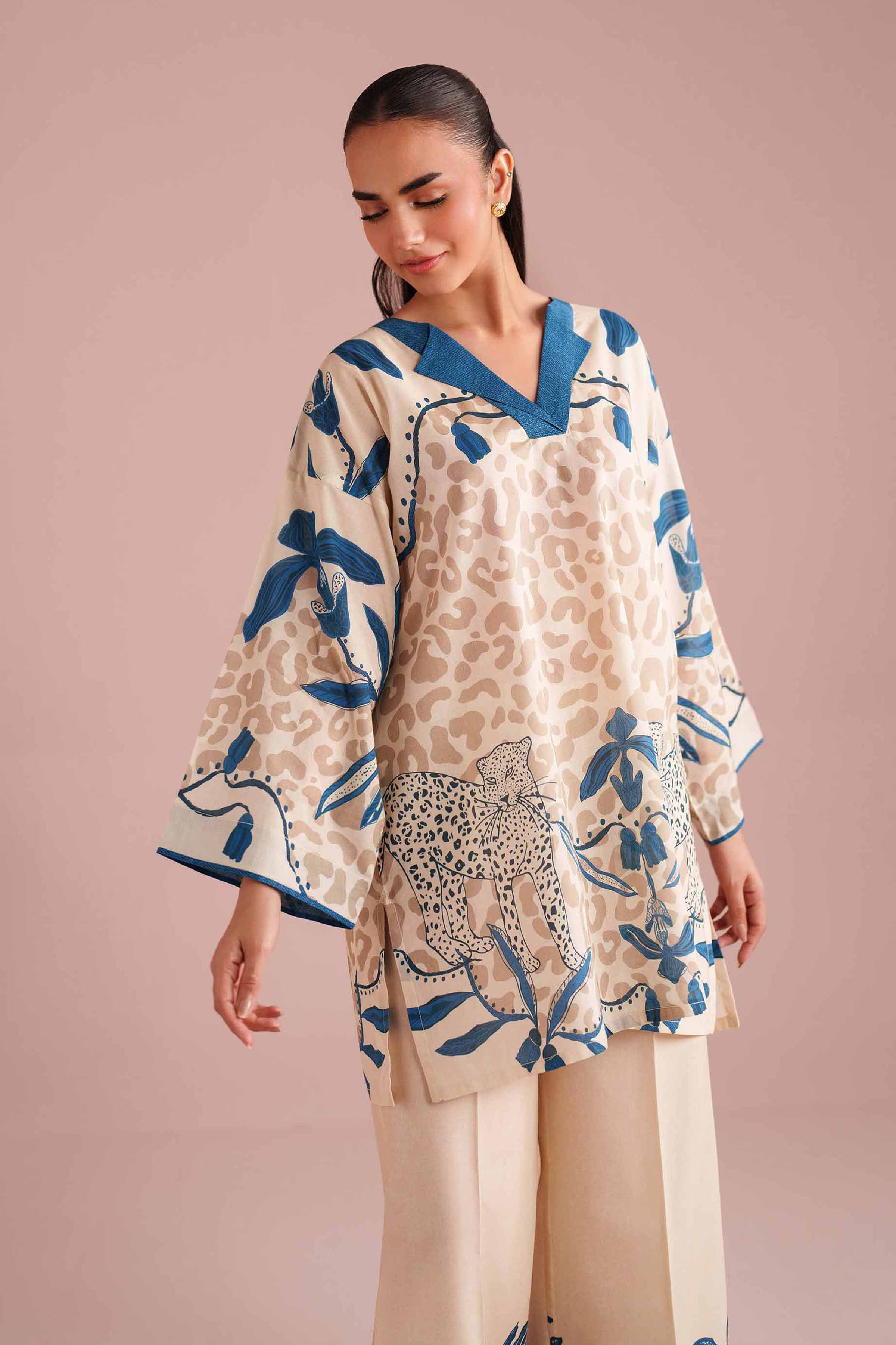 2 Piece - Printed Suit - PE26-274 Beige Lawn 2PC Printed READY TO WEAR