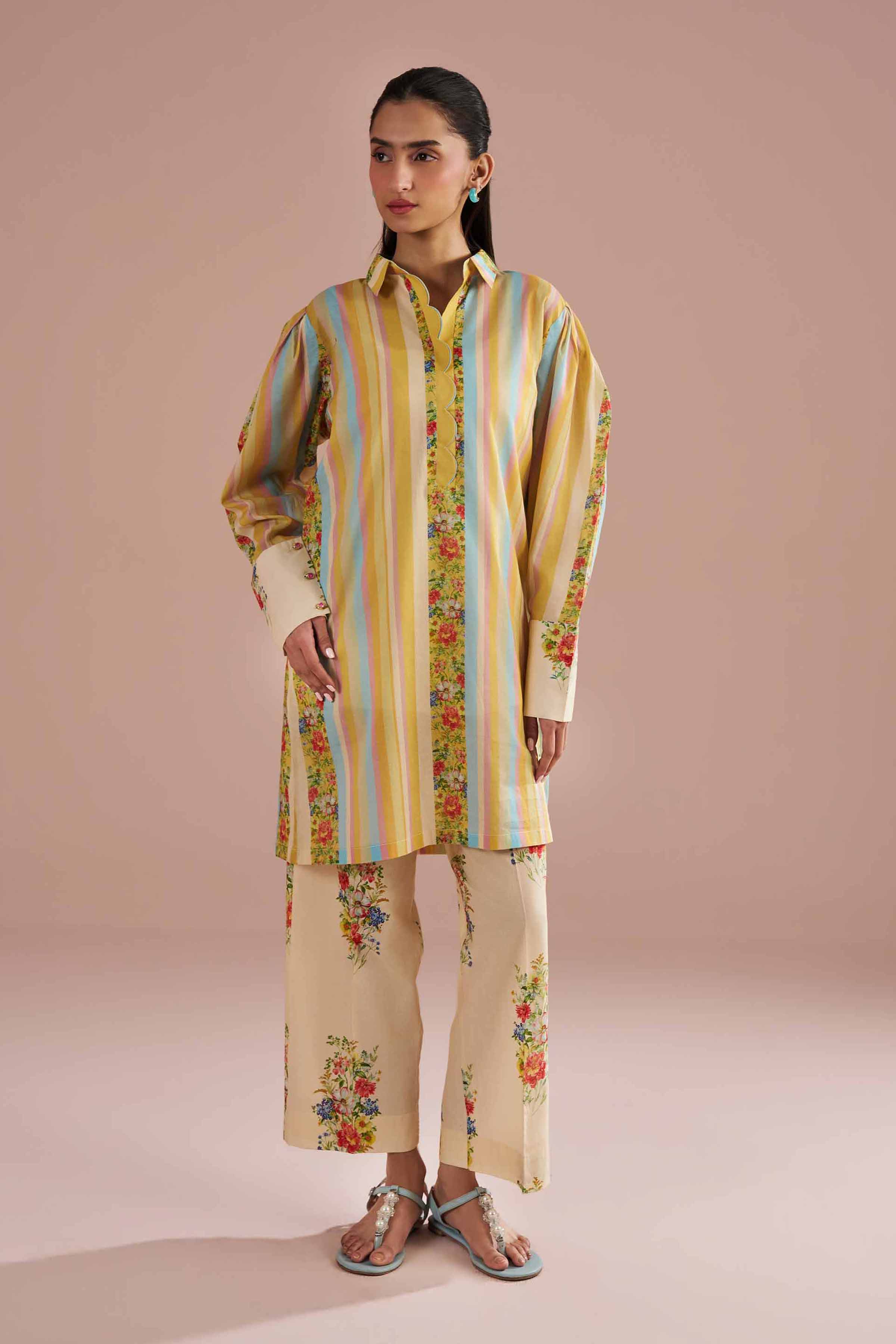 2 Piece - Printed Suit - PE26-275 Yellow Lawn 2PC Printed READY TO WEAR