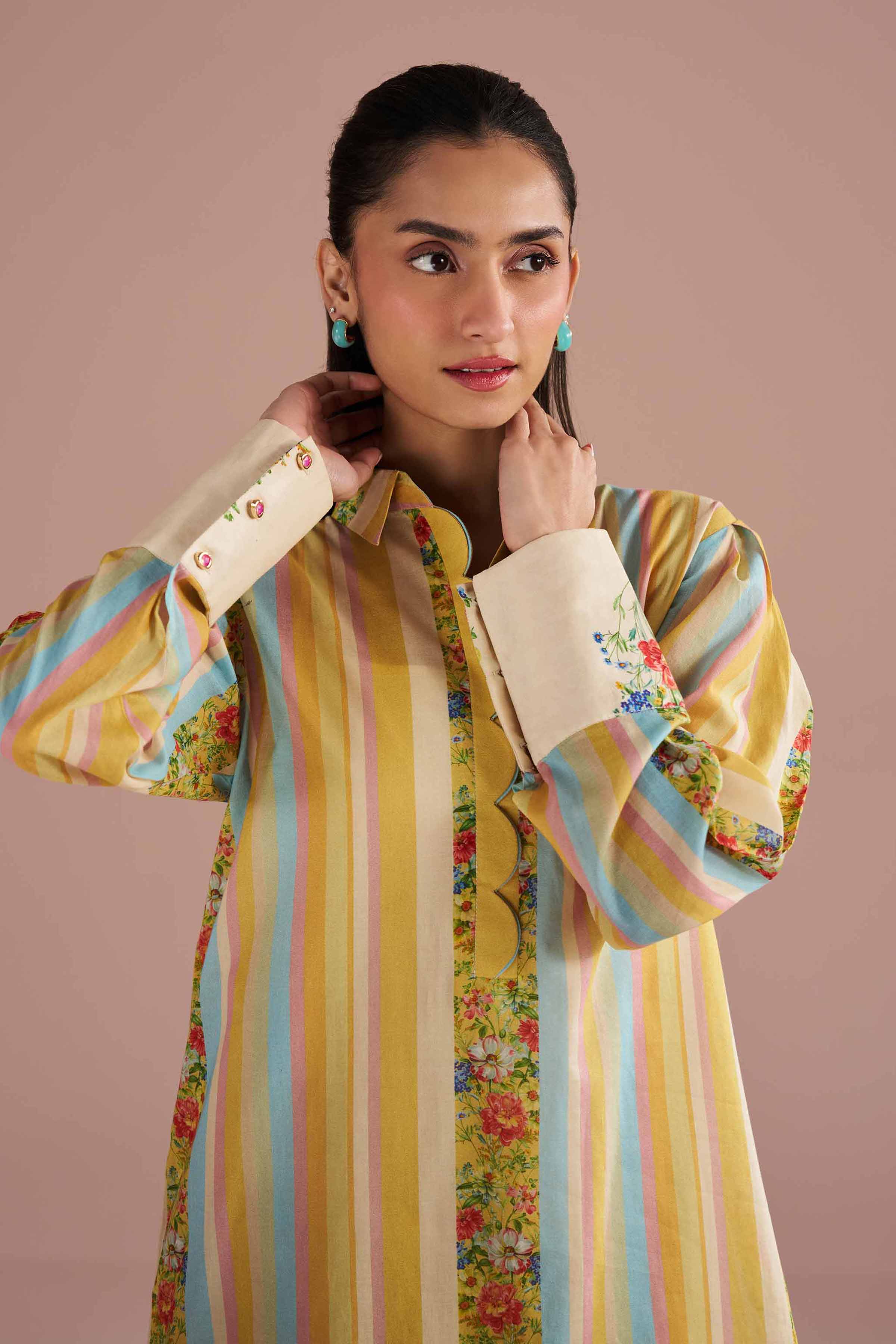 2 Piece - Printed Suit - PE26-275 Yellow Lawn 2PC Printed READY TO WEAR
