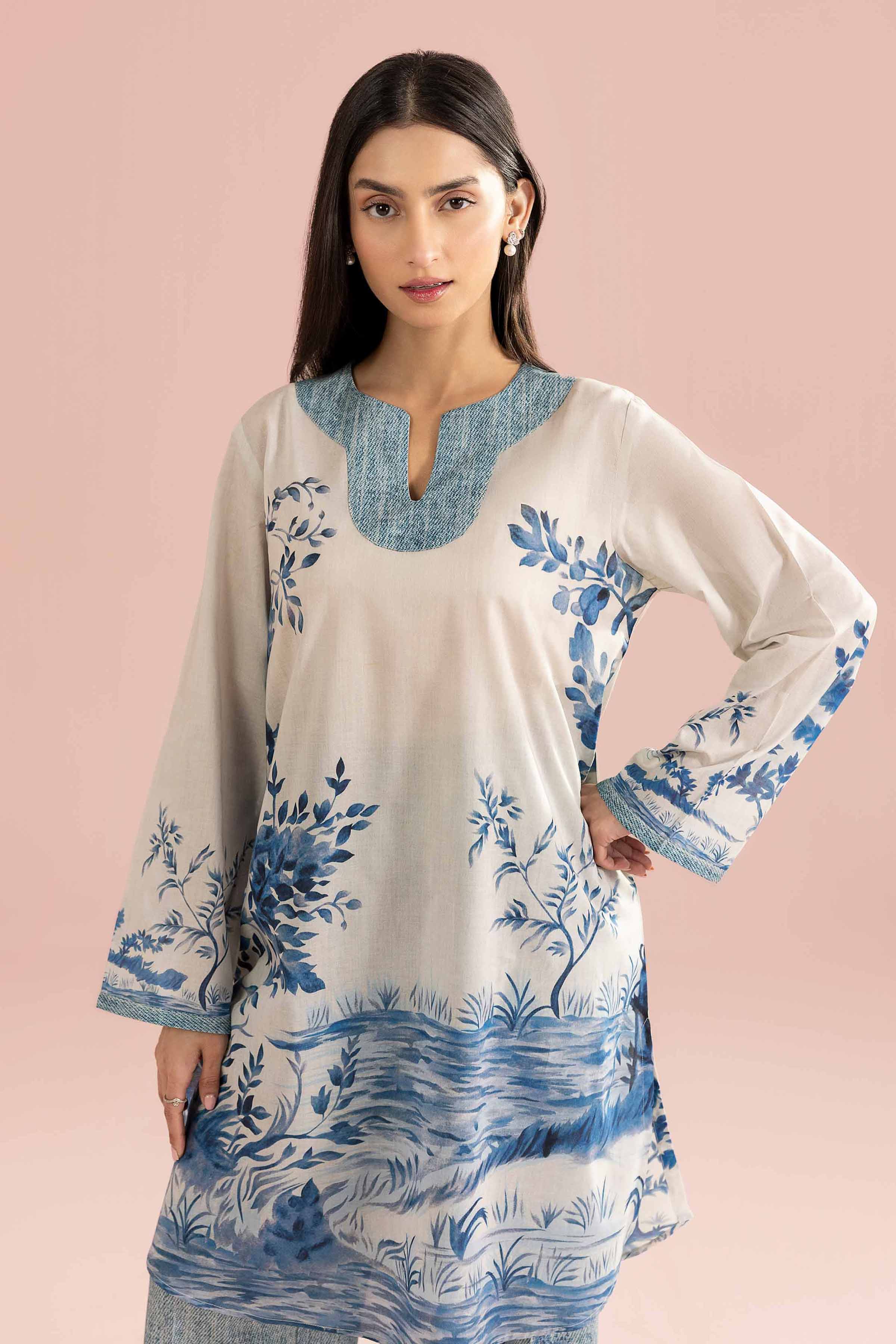 2 Piece - Printed Suit - PE26-276 Grey Lawn 2PC Printed READY TO WEAR