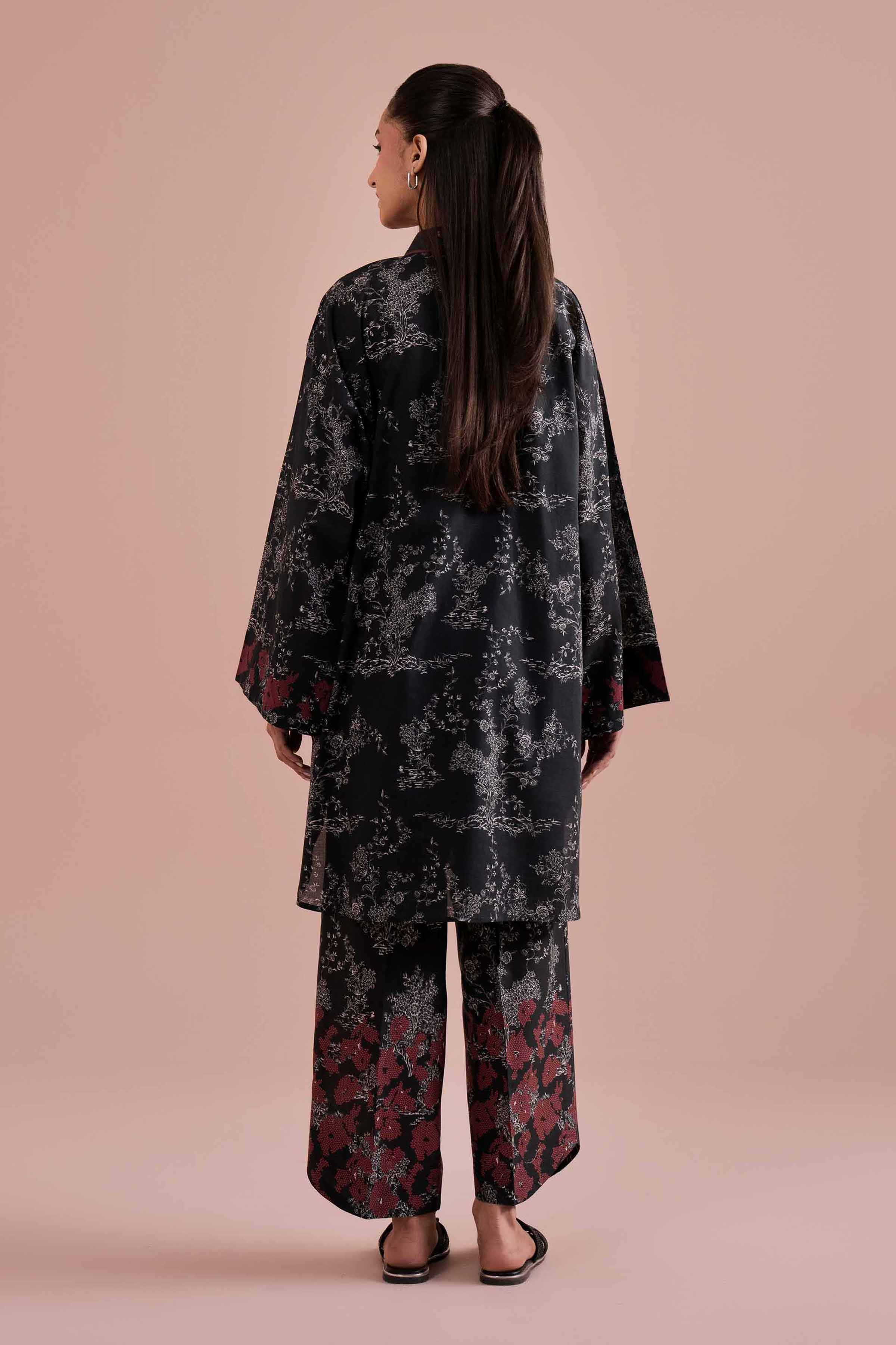 2 Piece - Printed Suit - PE26-277 Black Lawn 2PC Printed READY TO WEAR