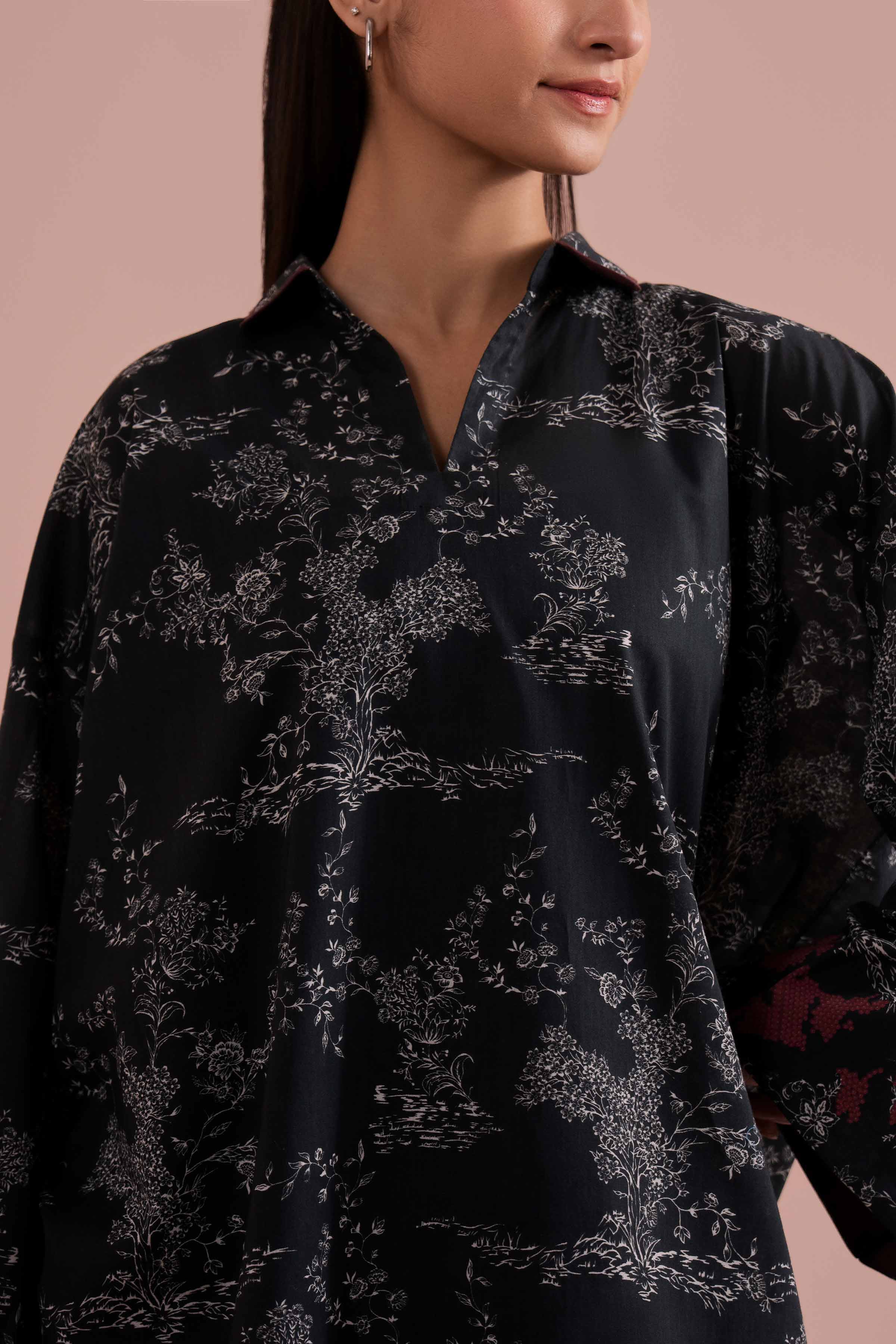 2 Piece - Printed Suit - PE26-277 Black Lawn 2PC Printed READY TO WEAR