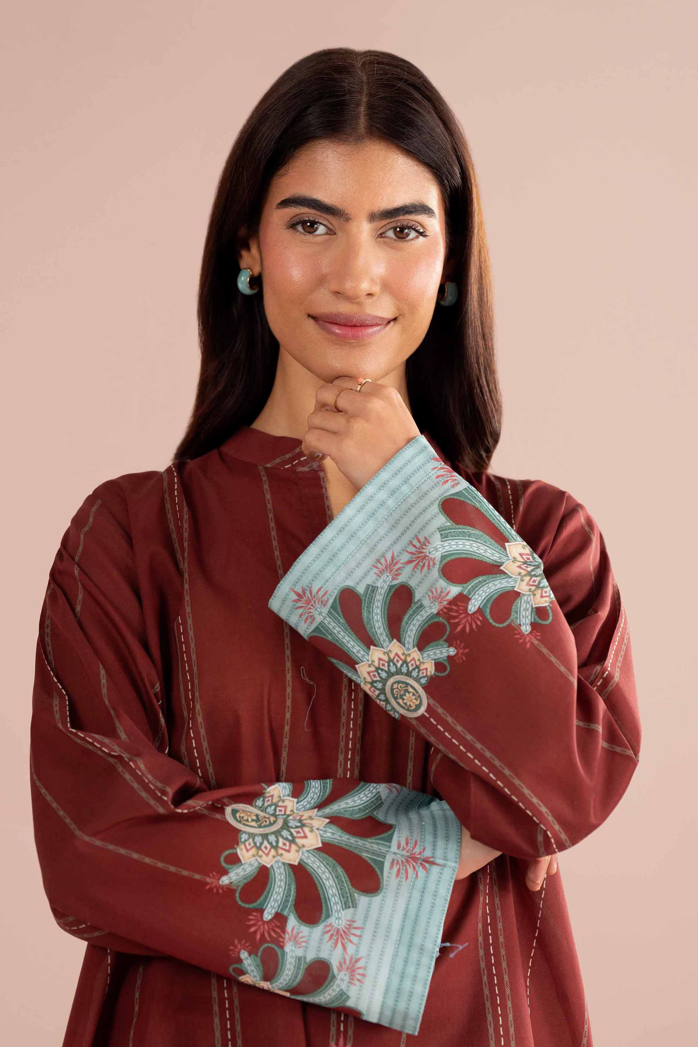 2 Piece - Printed Suit - PE26-279 Red Lawn 2PC Printed READY TO WEAR