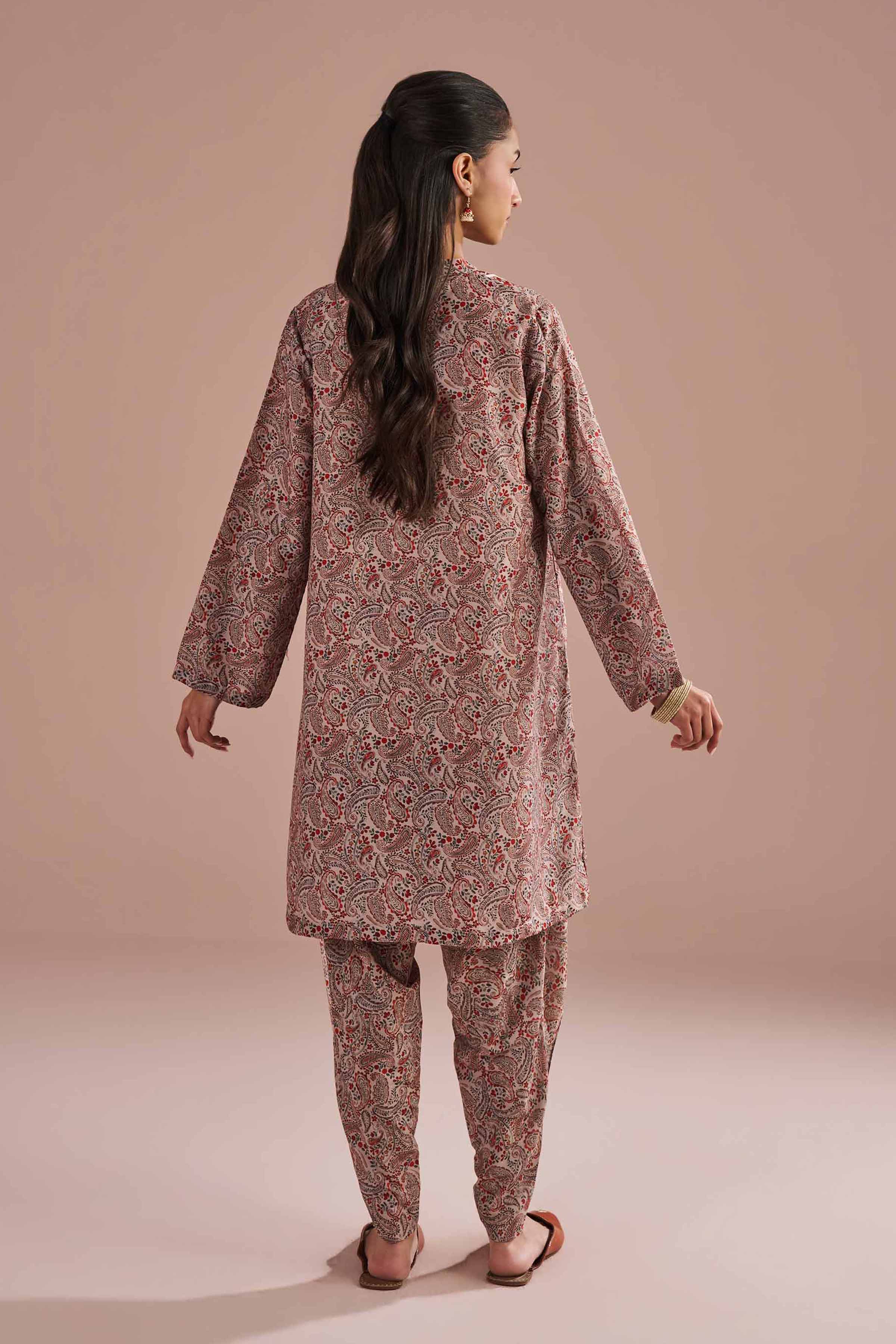 2 Piece - Printed Embroidered Suit - PE26-28