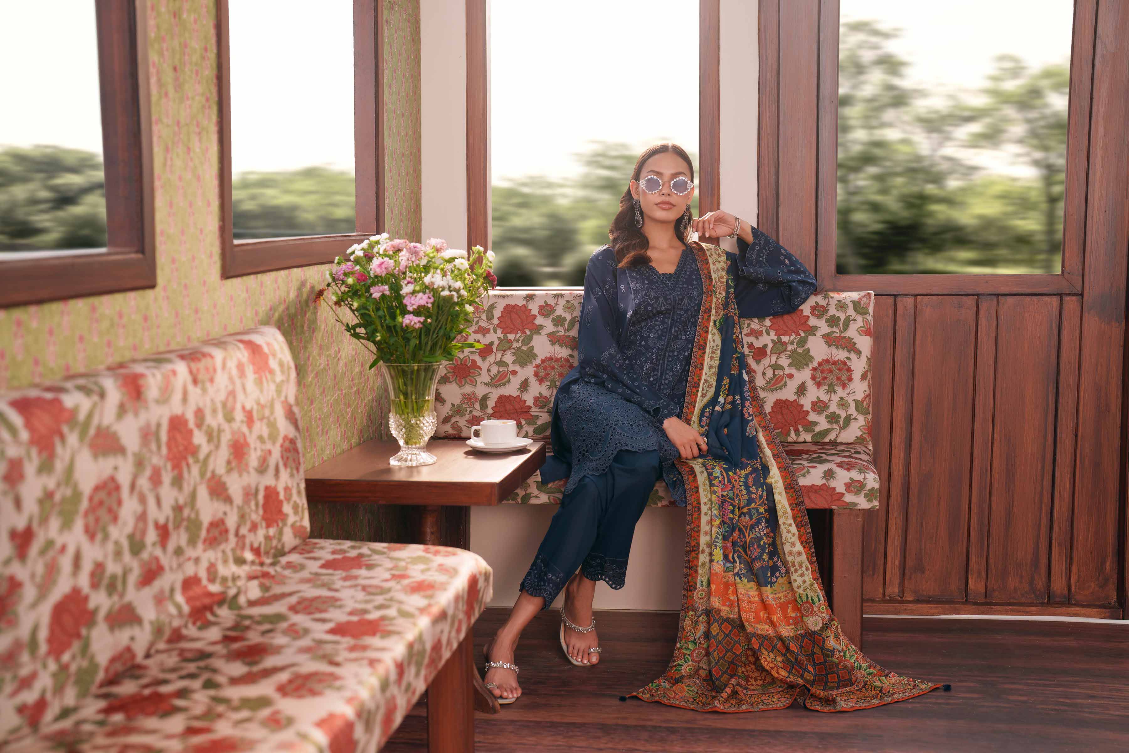 3 Piece - Embroidered Suit - PE26-287