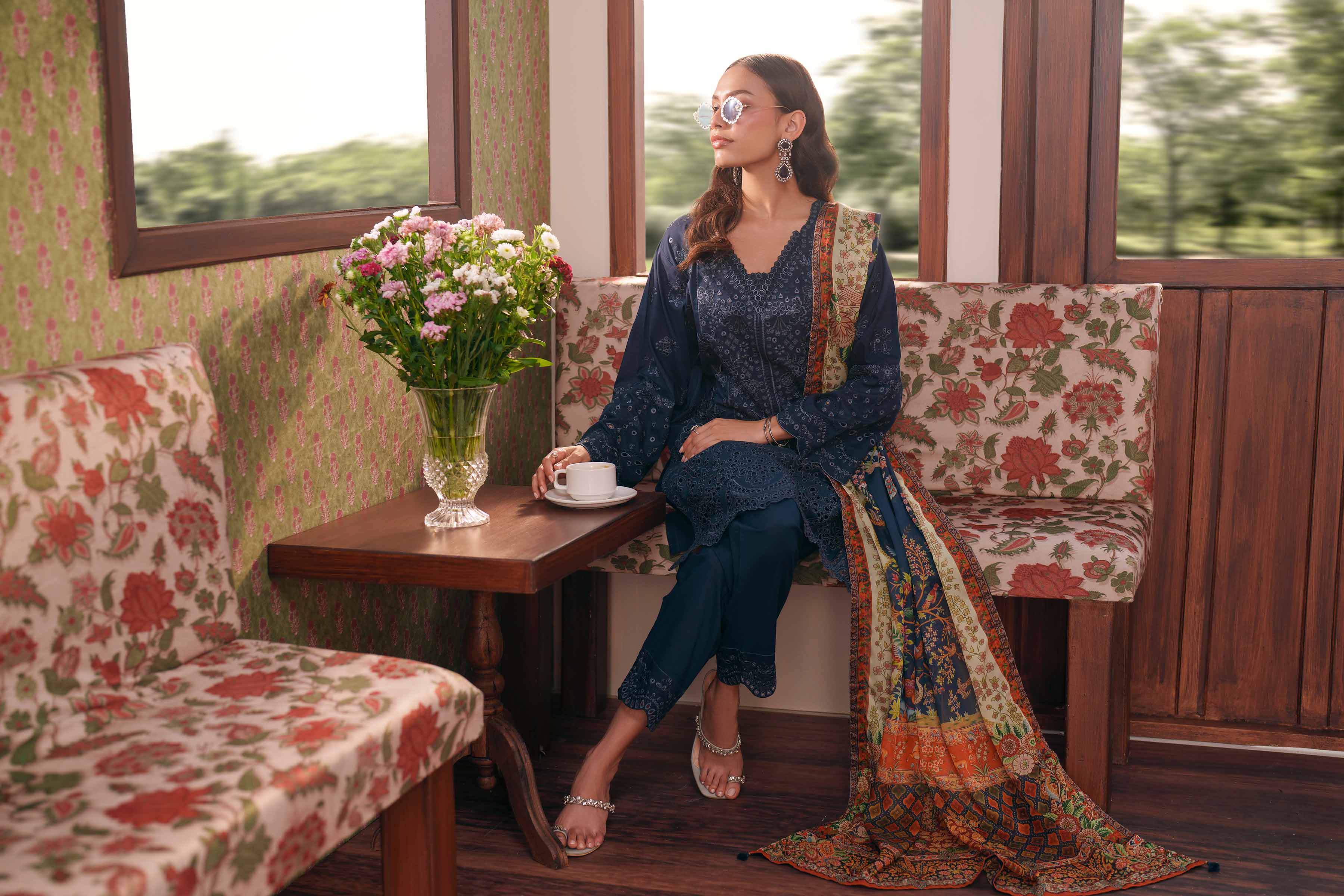 3 Piece - Embroidered Suit - PE26-287