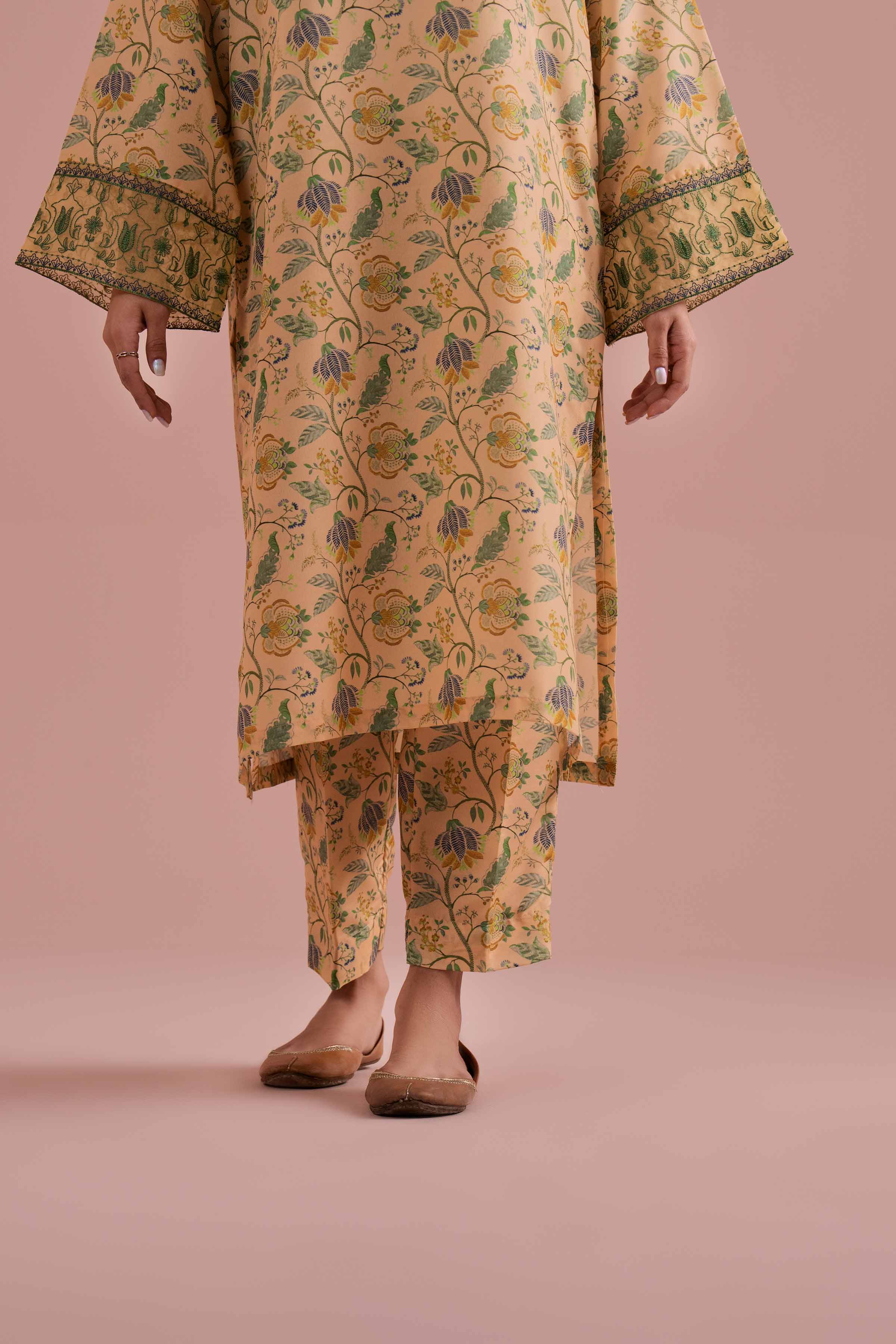2 Piece - Printed Embroidered Suit - PE26-29