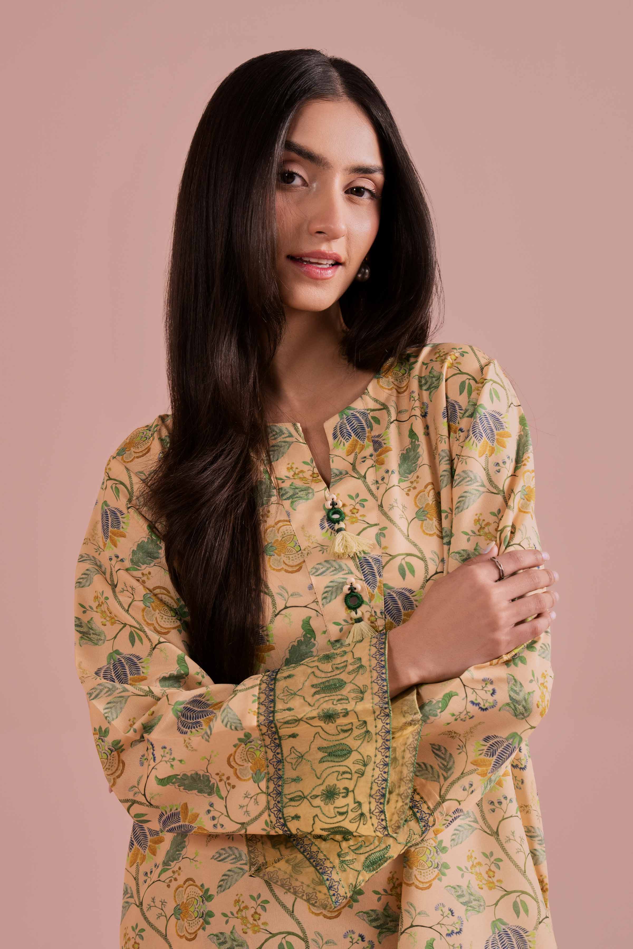 2 Piece - Printed Embroidered Suit - PE26-29