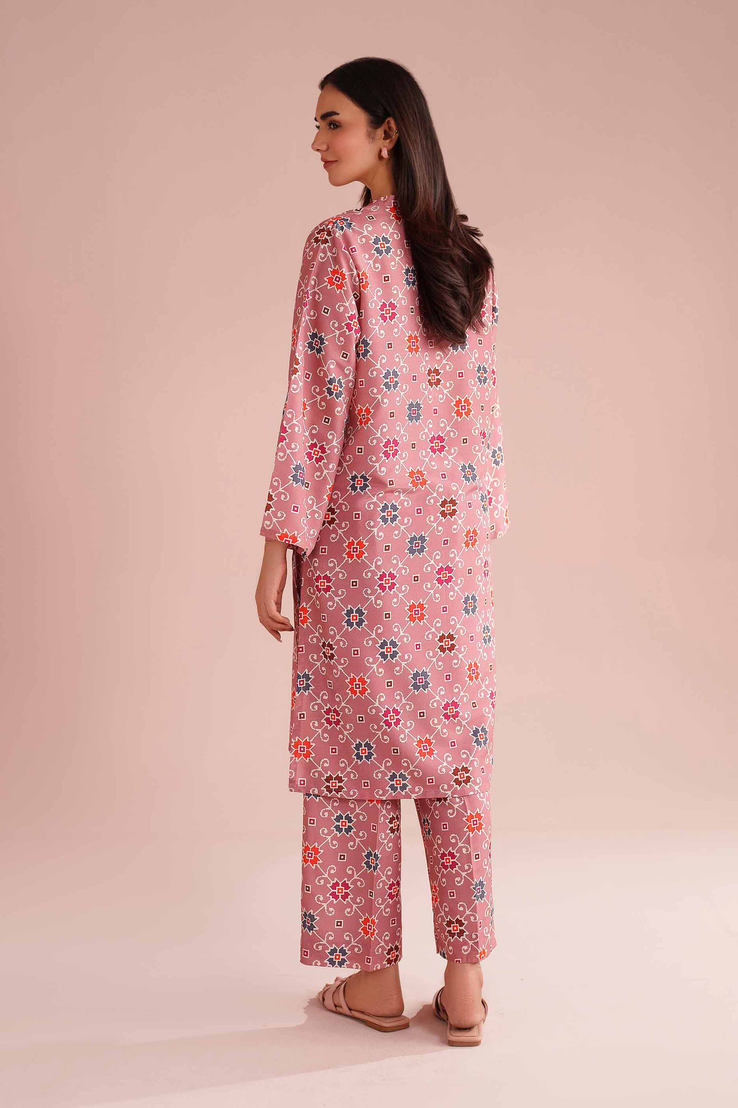 2 Piece - Printed Suit - PE26-31 NishatUAE Pink Lawn 2PC Printed Ready To Wear