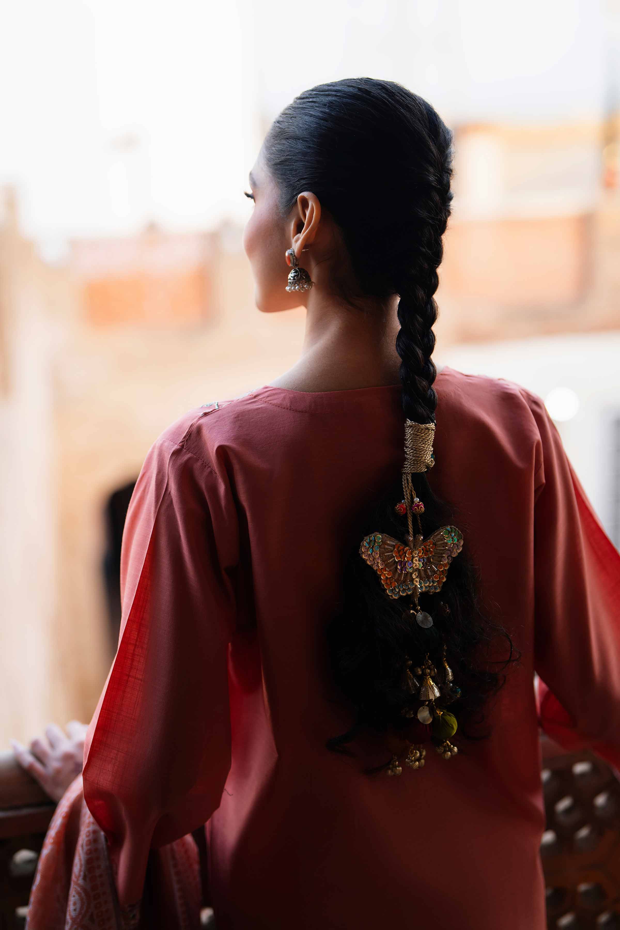 3 Piece - Embroidered Suit - PE26-317 Orange Cross Hatch 3PC Embroidered