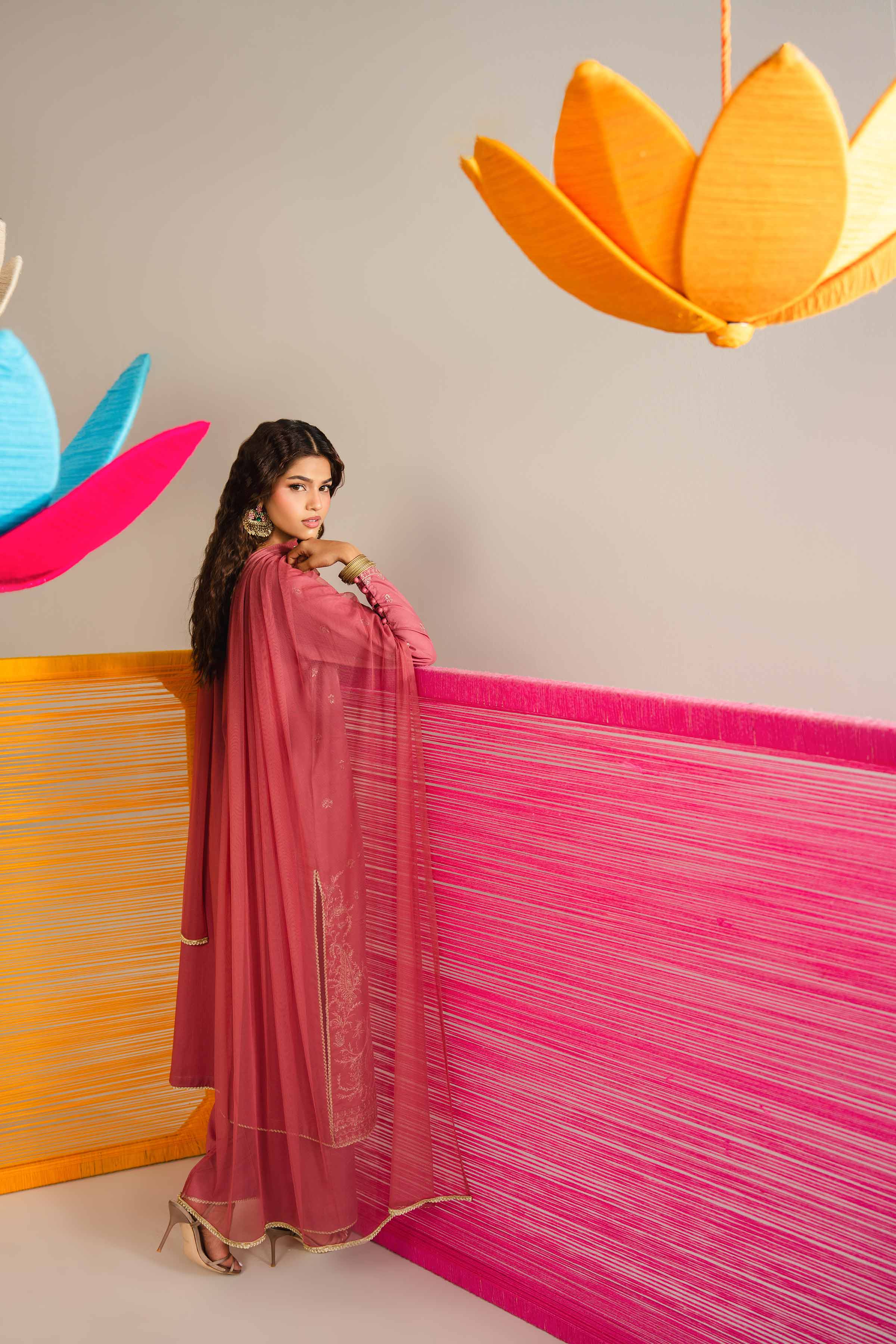 3 Piece - Embroidered Suit - PE26-326