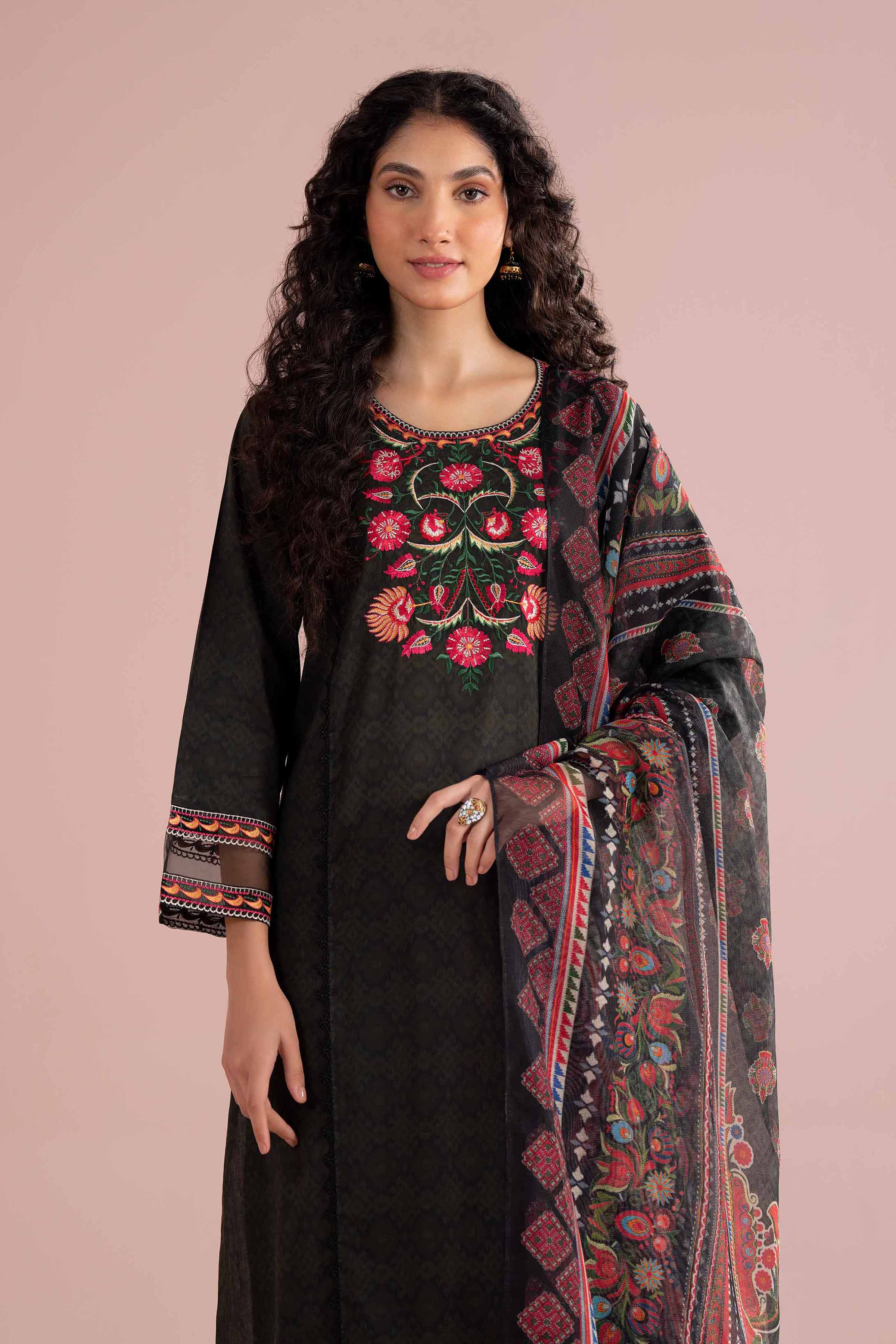 3 Piece - Embroidered Suit - PE26-329