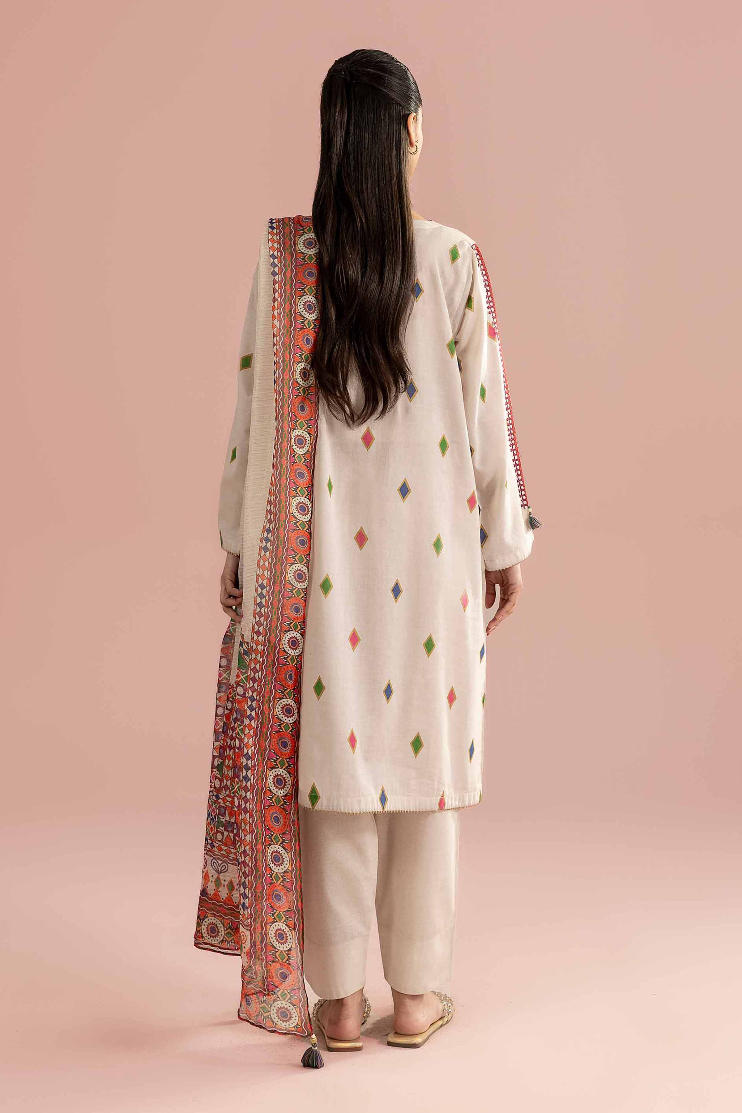 3 Piece - Printed Embroidered Suit - PE26-335