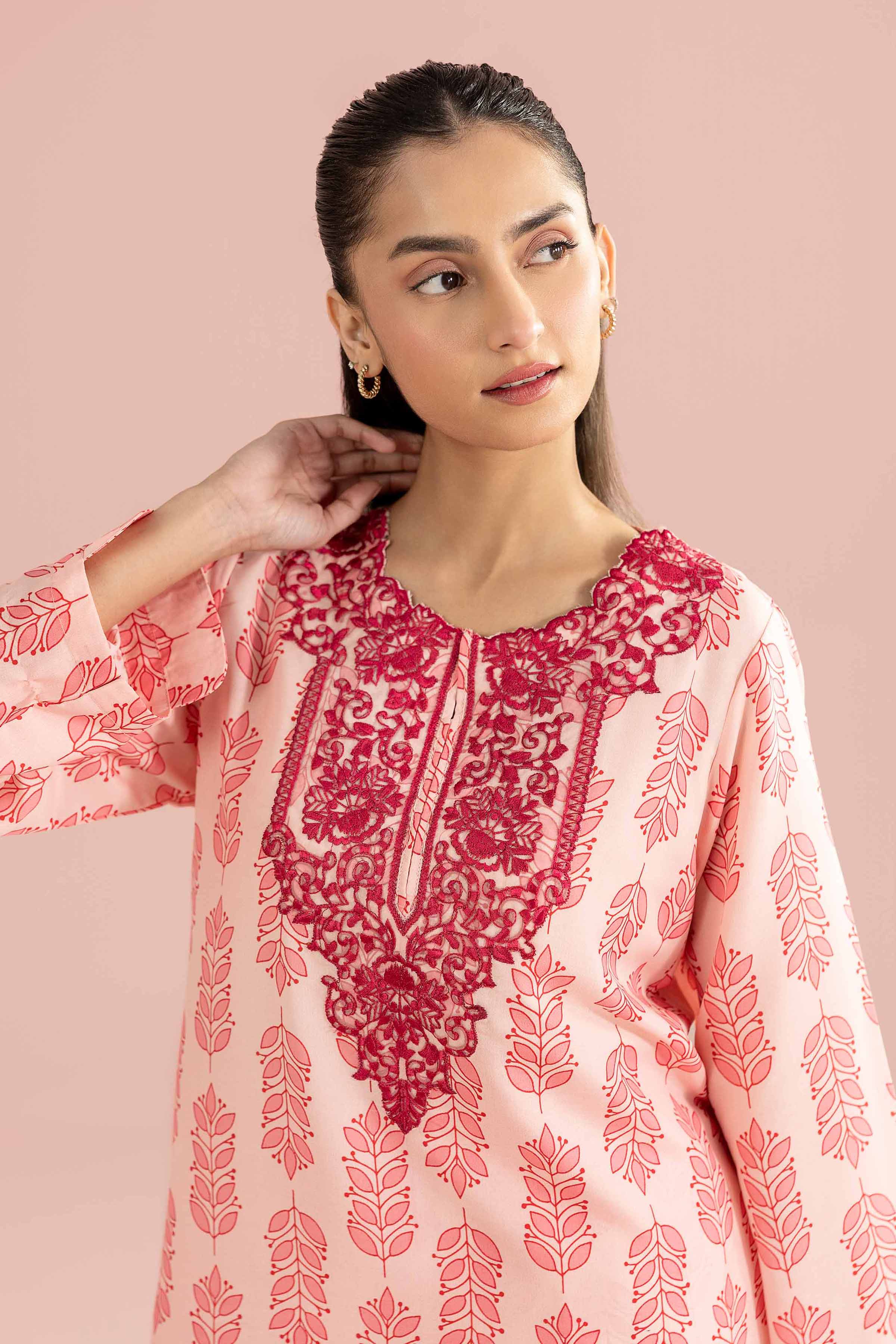 2 Piece - Printed Embroidered Suit - PE26-351