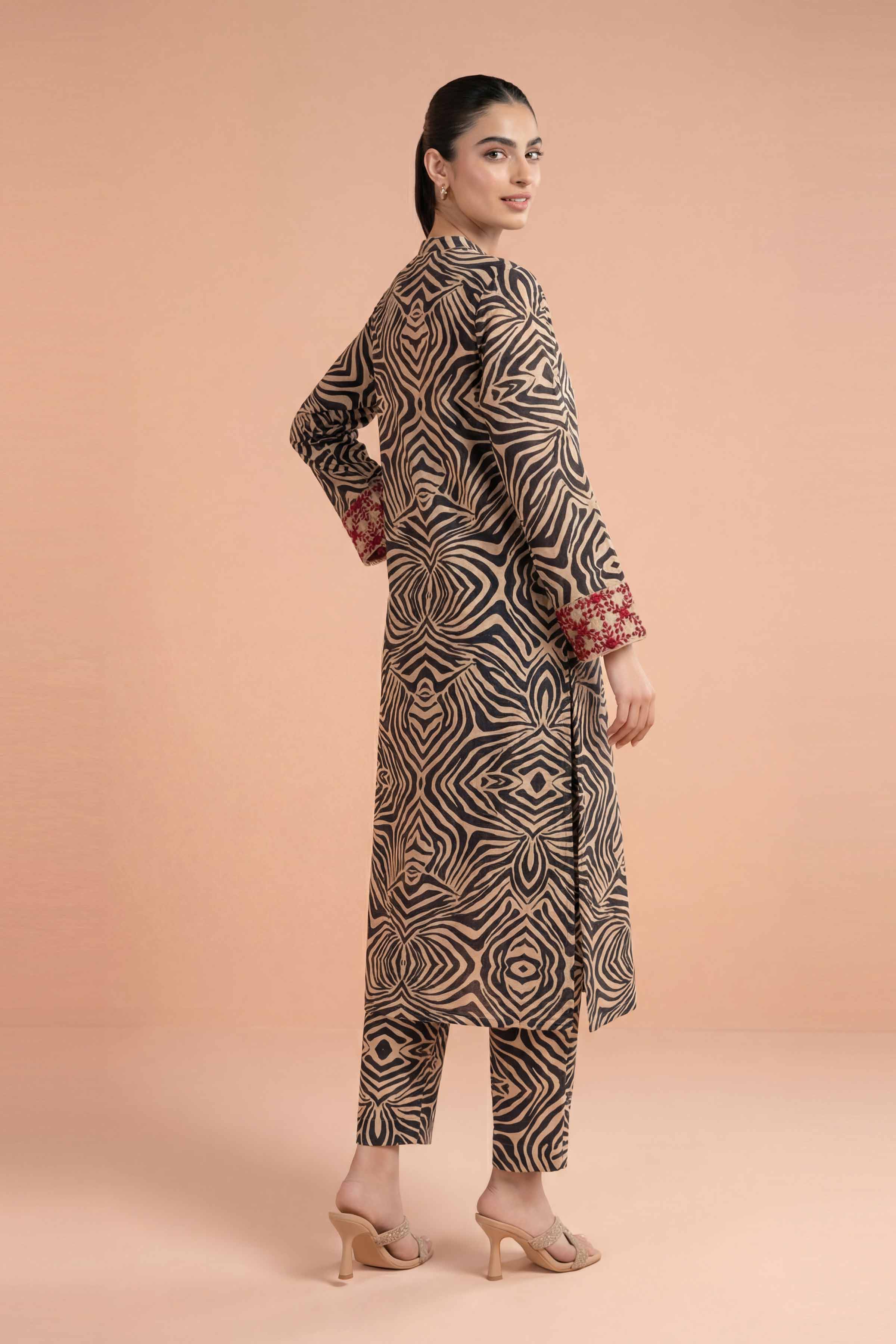 2 Piece - Printed Embroidered Suit - PE26-355