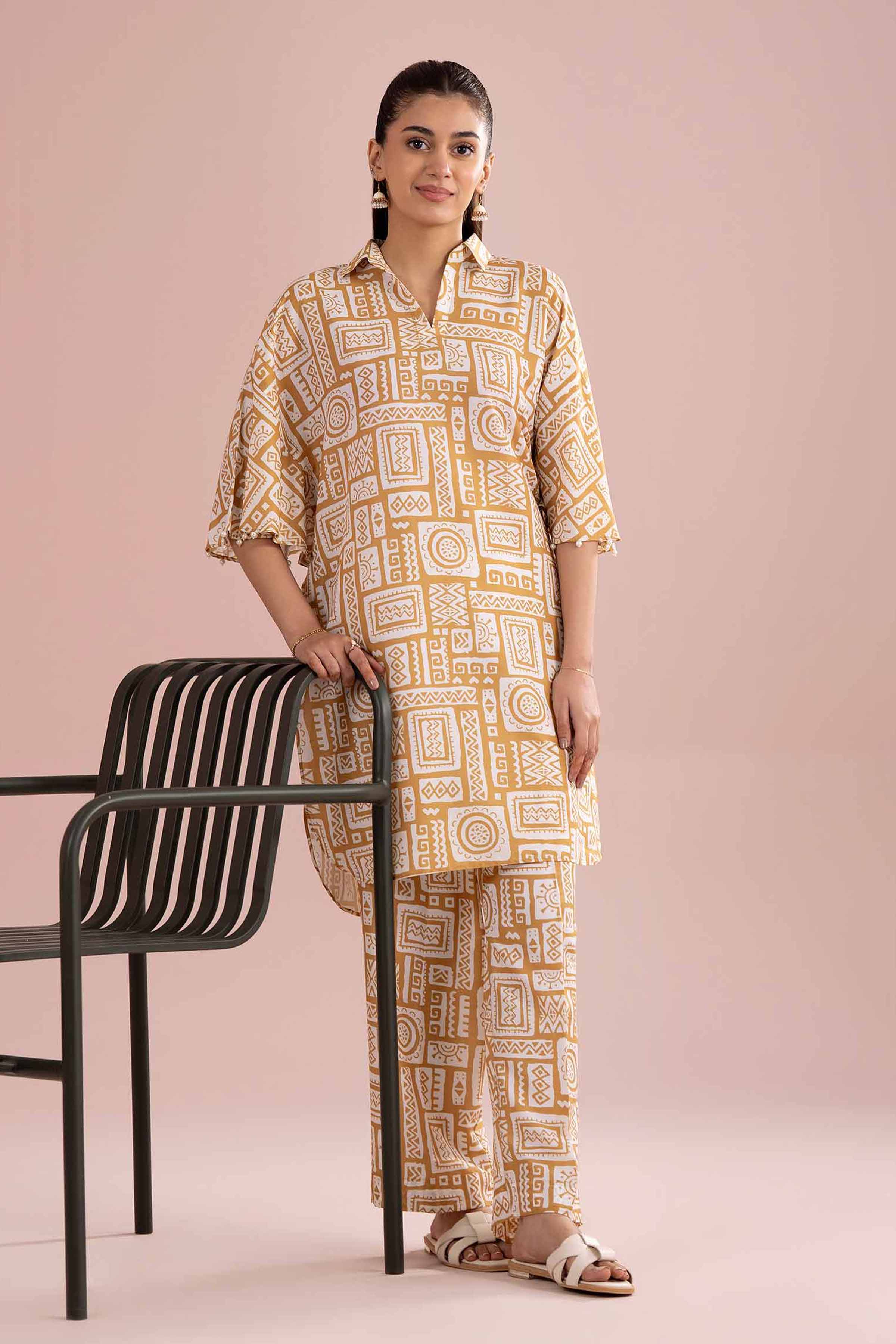 2 Piece - Printed Suit - PE26-362 Yellow Lawn 2PC Printed