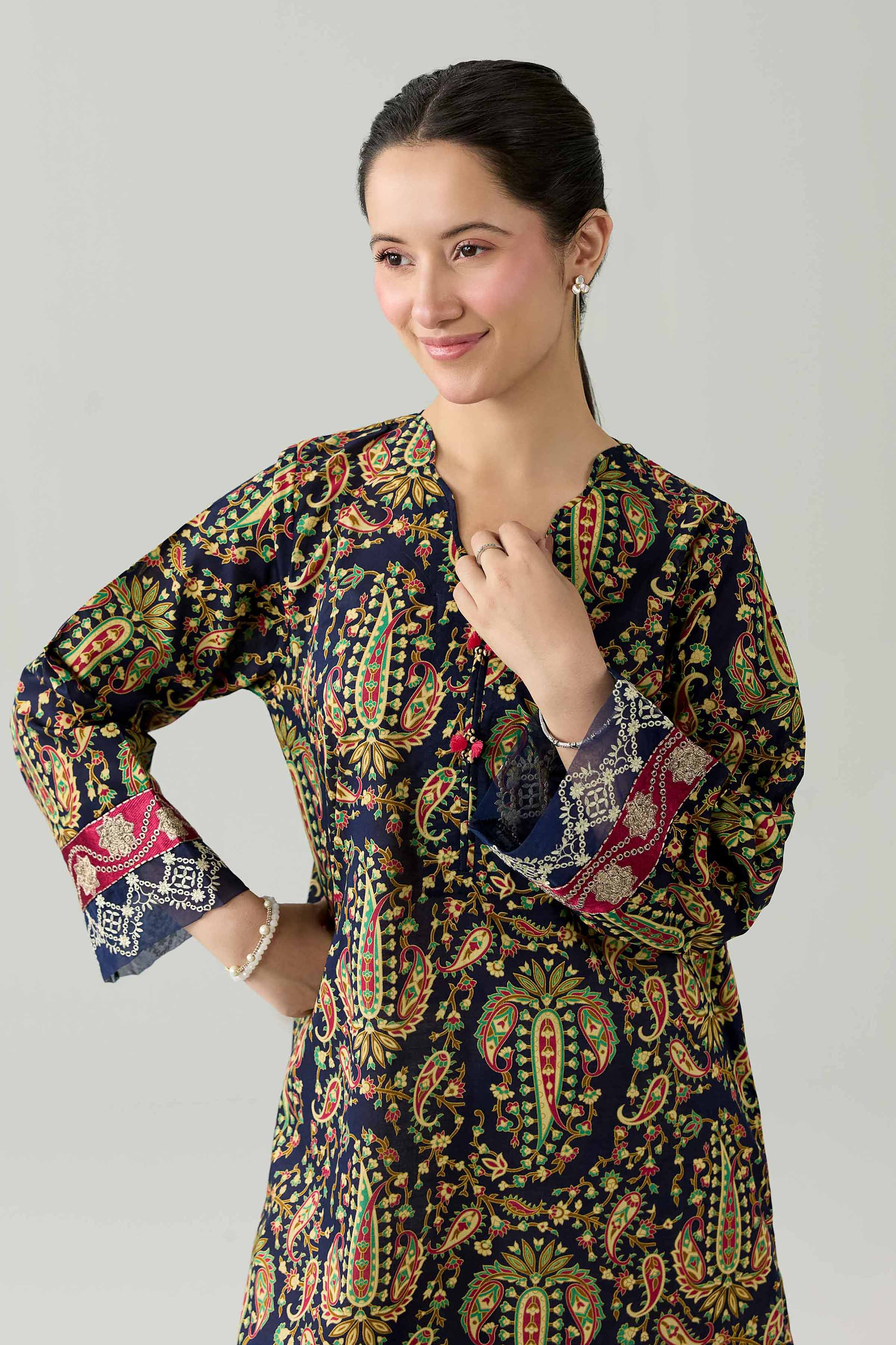 Printed Embroidered Shirt - PE26-373