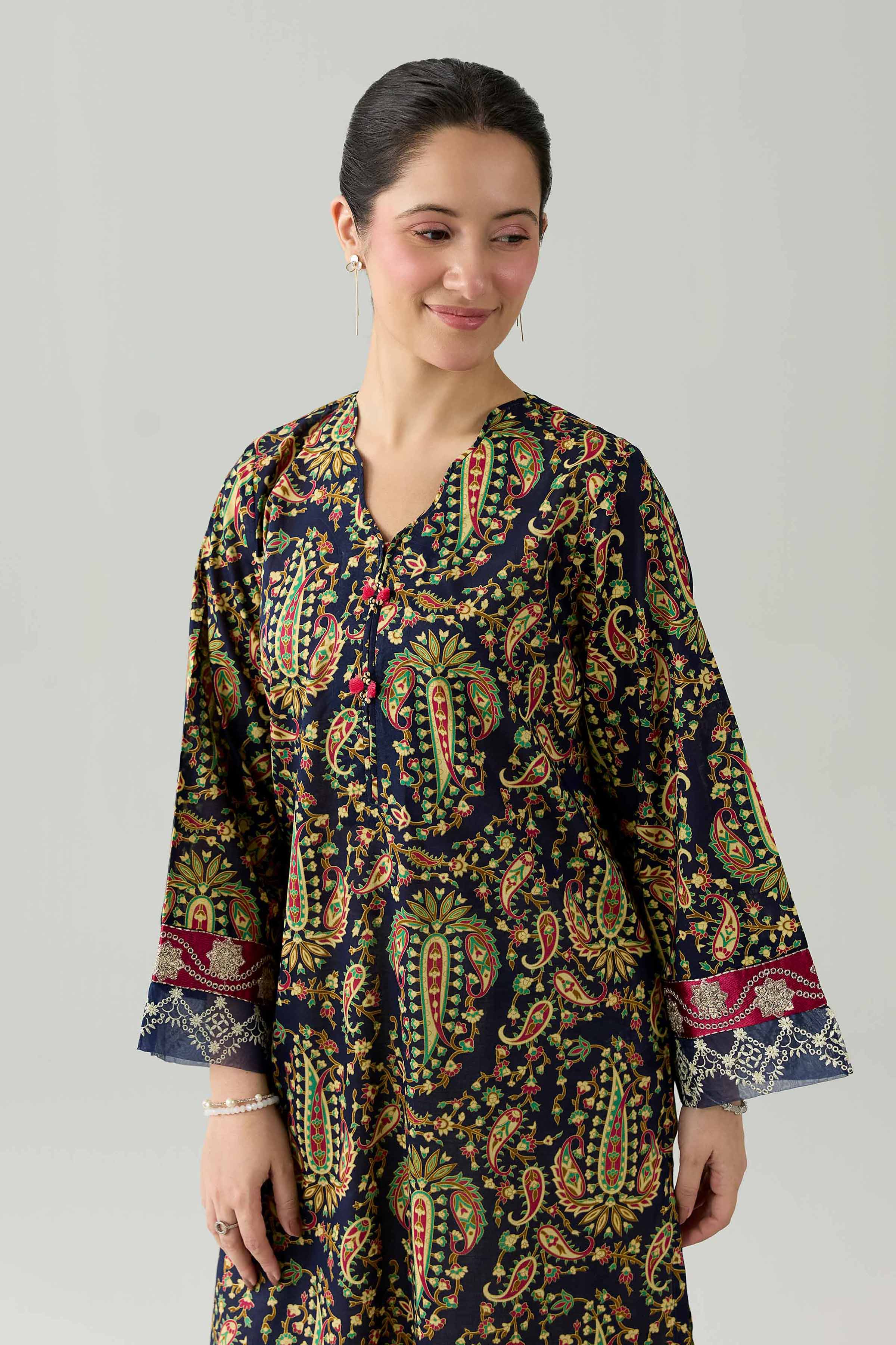 Printed Embroidered Shirt - PE26-373