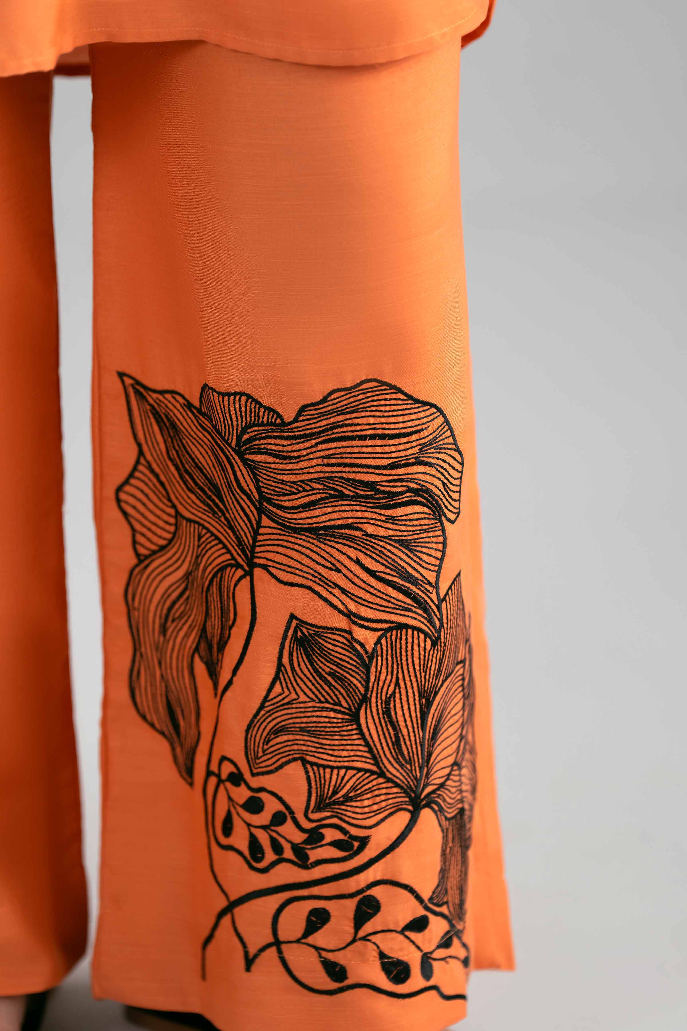 2 Piece - Embroidered Suit - PE26-394 Orange Lawn 2PC Embroidered READY TO WEAR