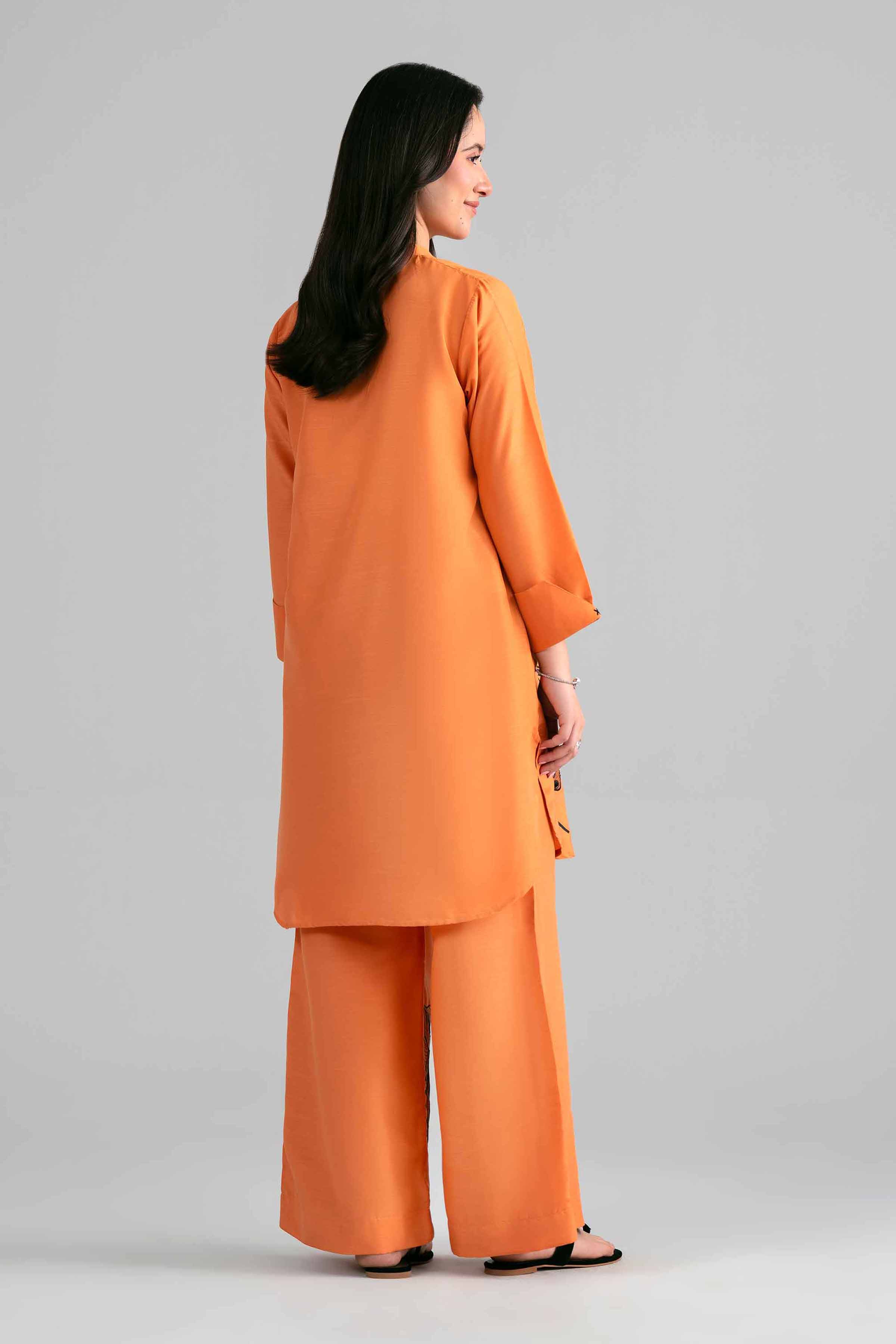 2 Piece - Embroidered Suit - PE26-394 Orange Lawn 2PC Embroidered READY TO WEAR